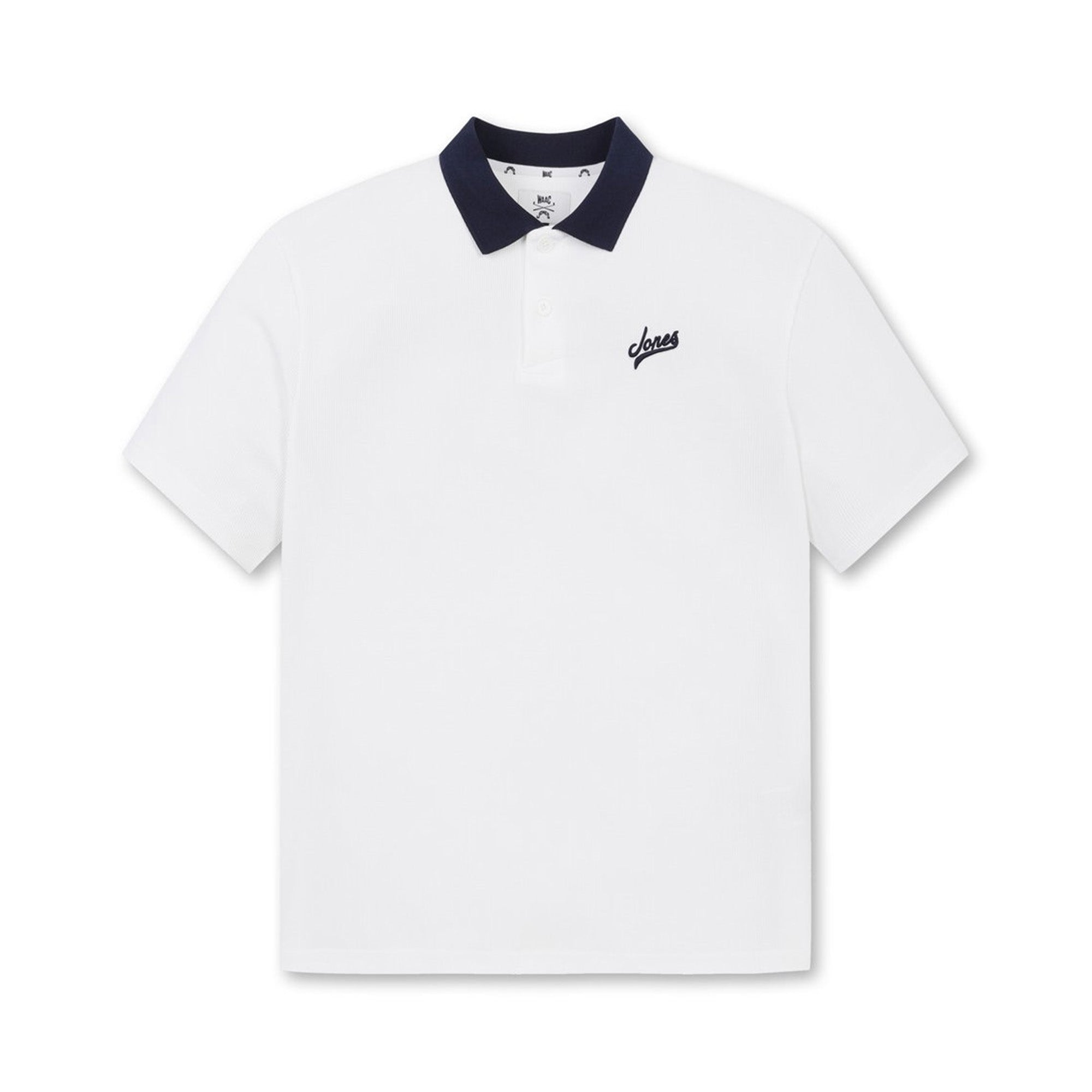 【WAAC X JONES】MEN ルーズフィットポロシャツ ホワイト