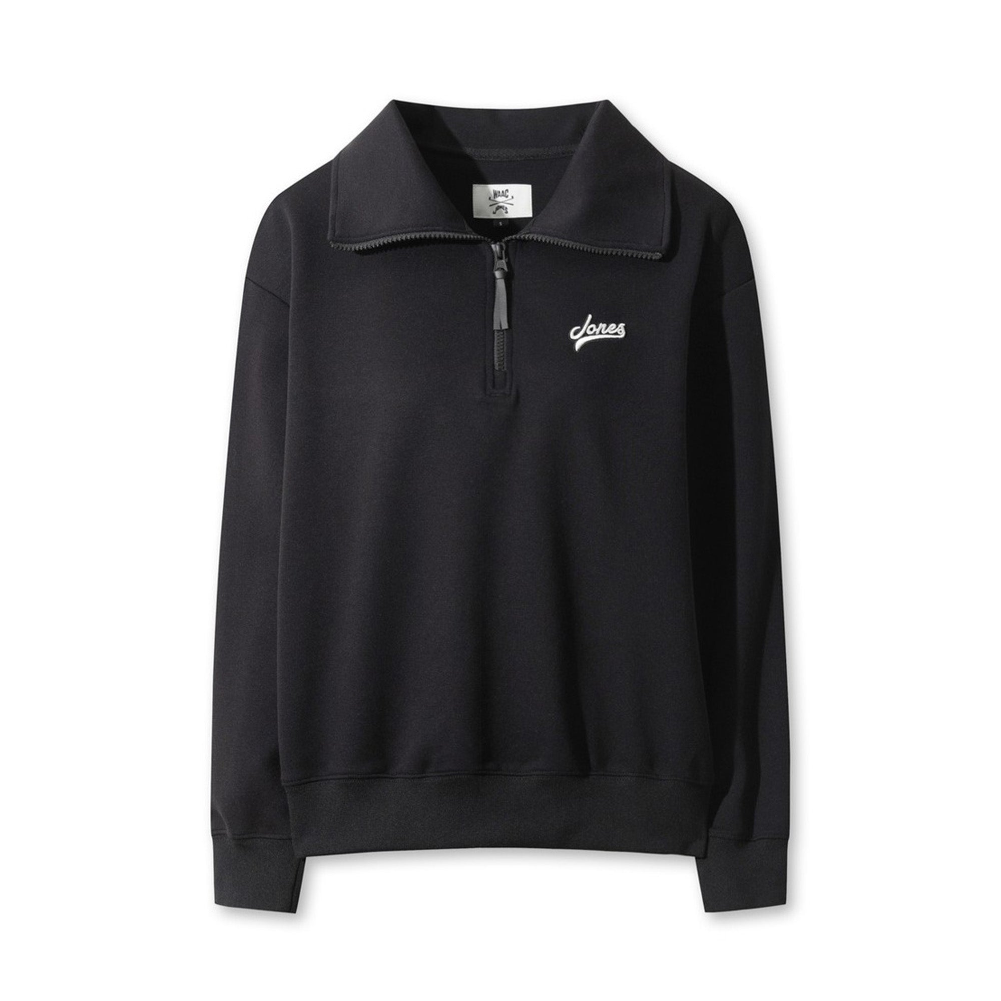 【WAAC X JONES】WOMEN ハーフジップスウェットシャツ ブラック