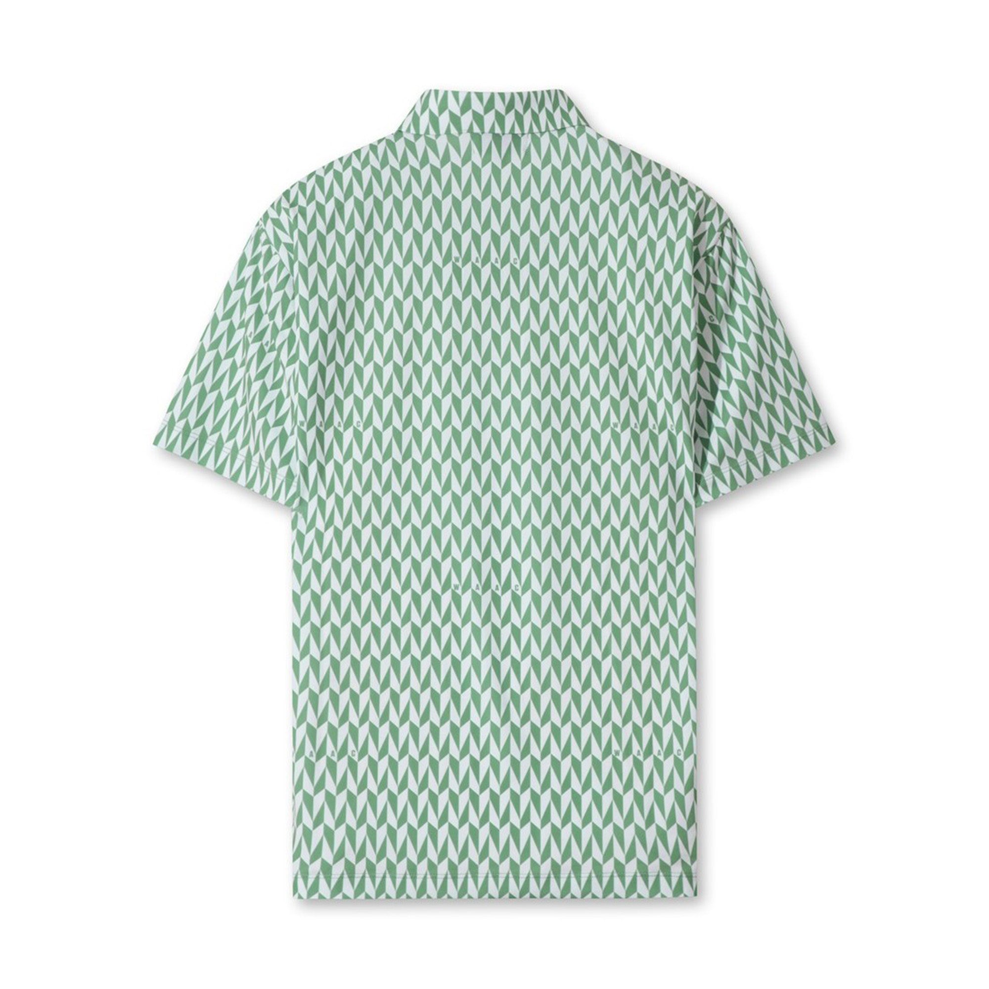 MEN ジオメトリックパターンポロシャツ カーキ