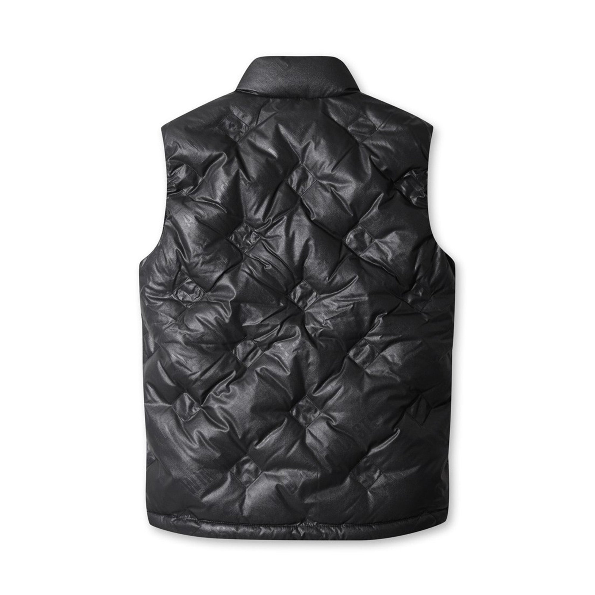 MEN レザーライクベスト ブラック