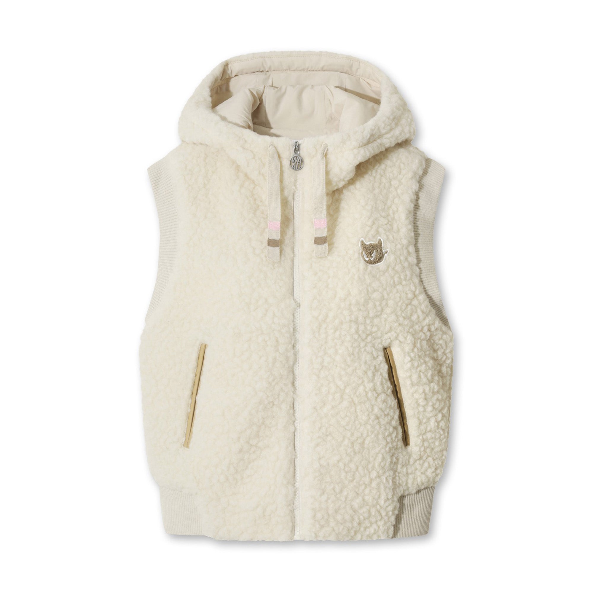 WOMEN フーディージップベスト アイボリー