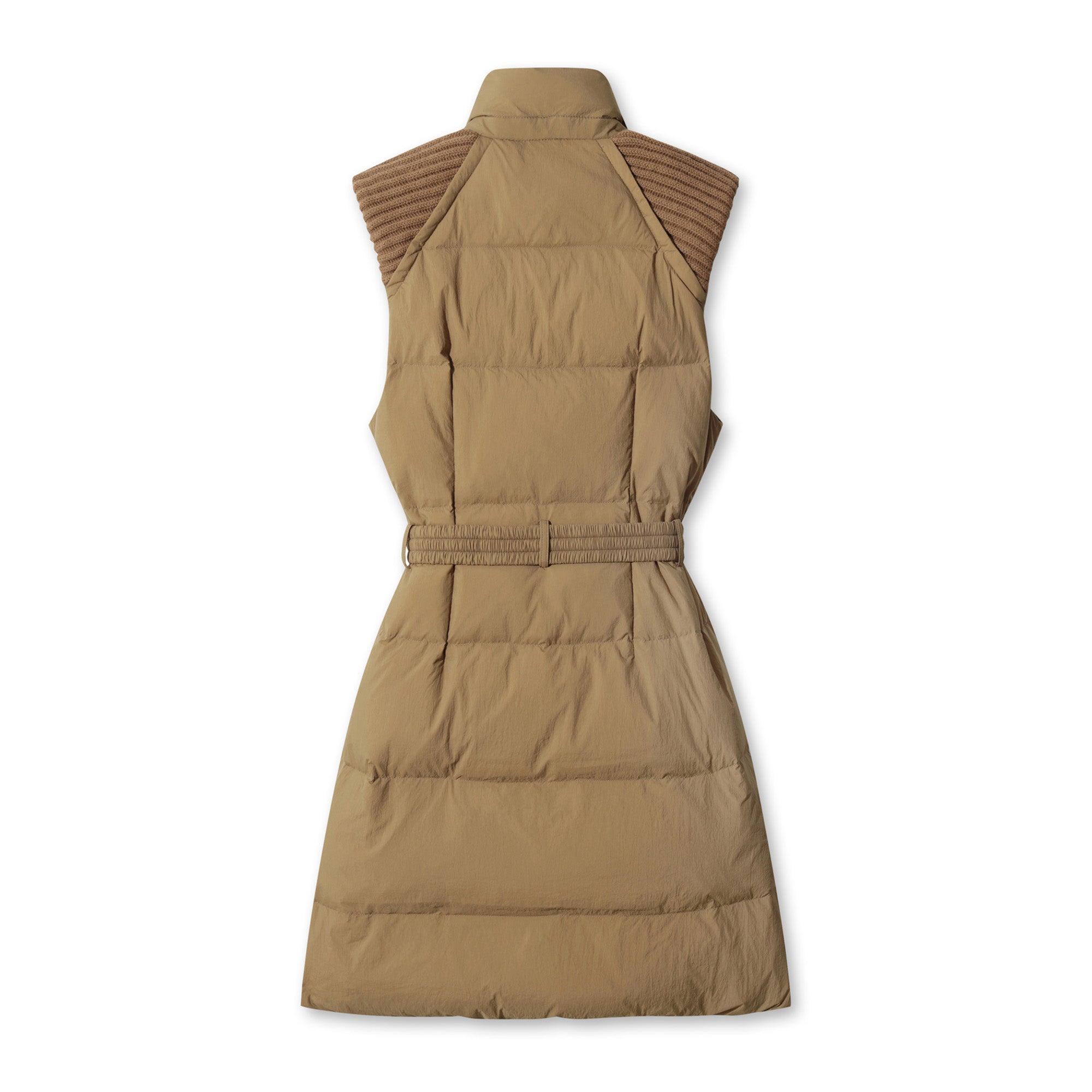 WOMEN ロングダウンベスト ブラウン