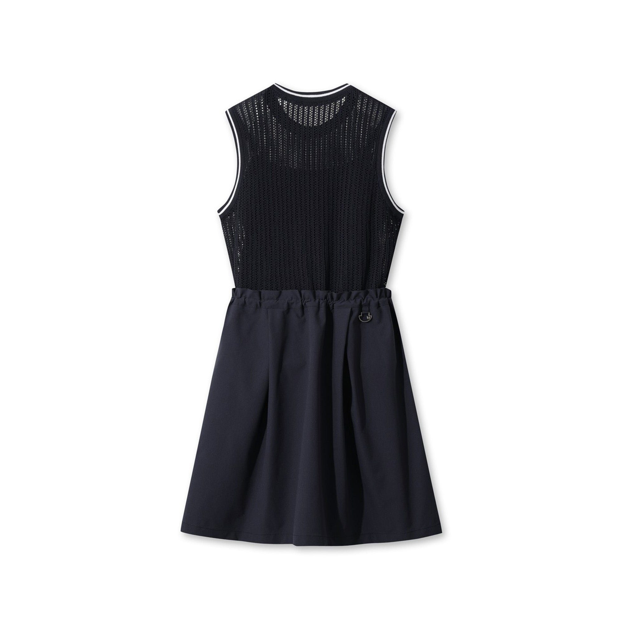 WOMEN メッシュニットワンピース ネイビー