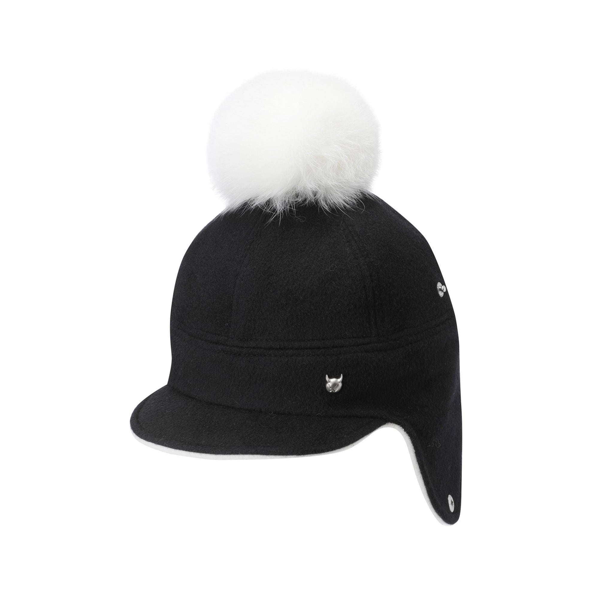 WOMEN ポンポンニットハット ブラック