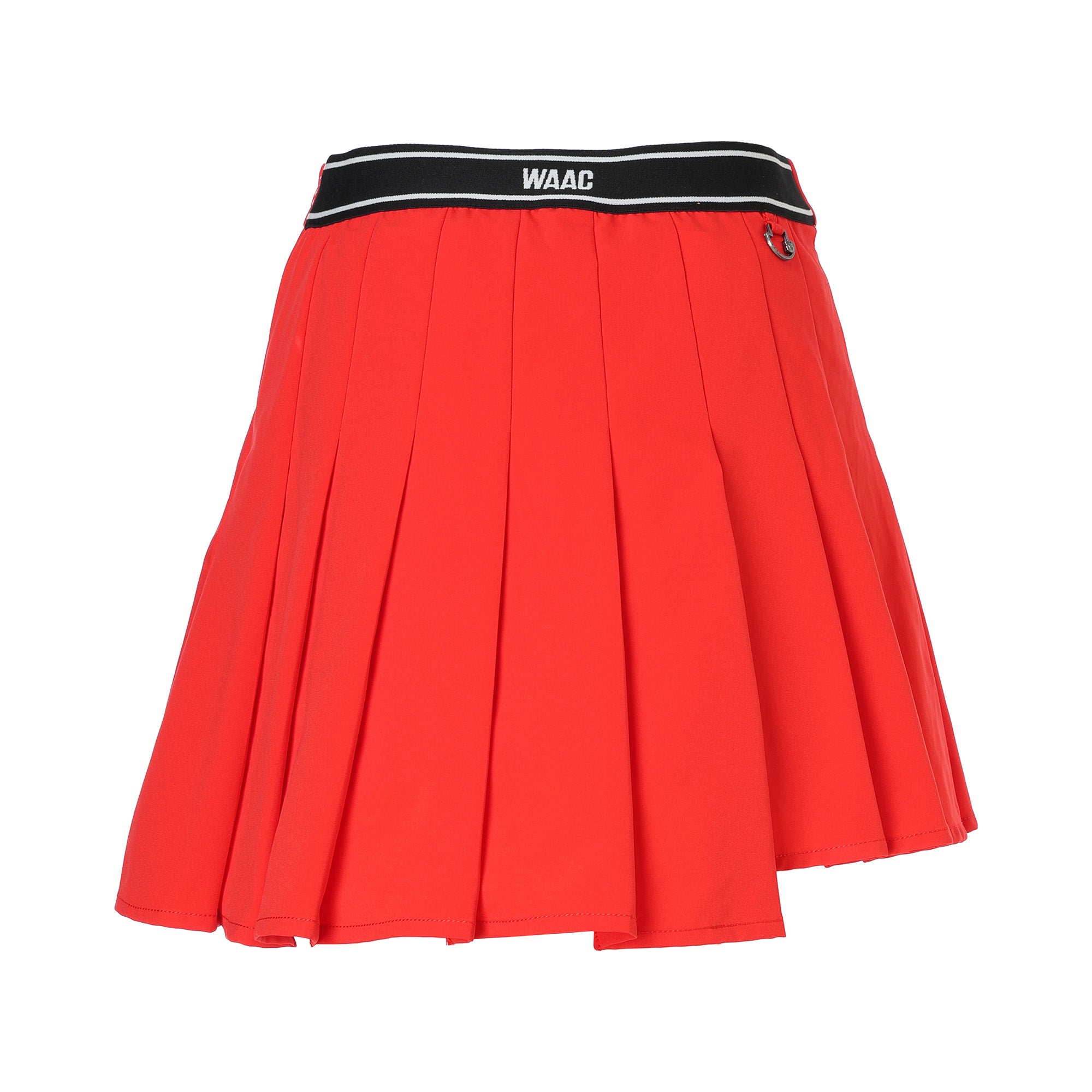WOMEN アシンメトリープリーツスカート レッド