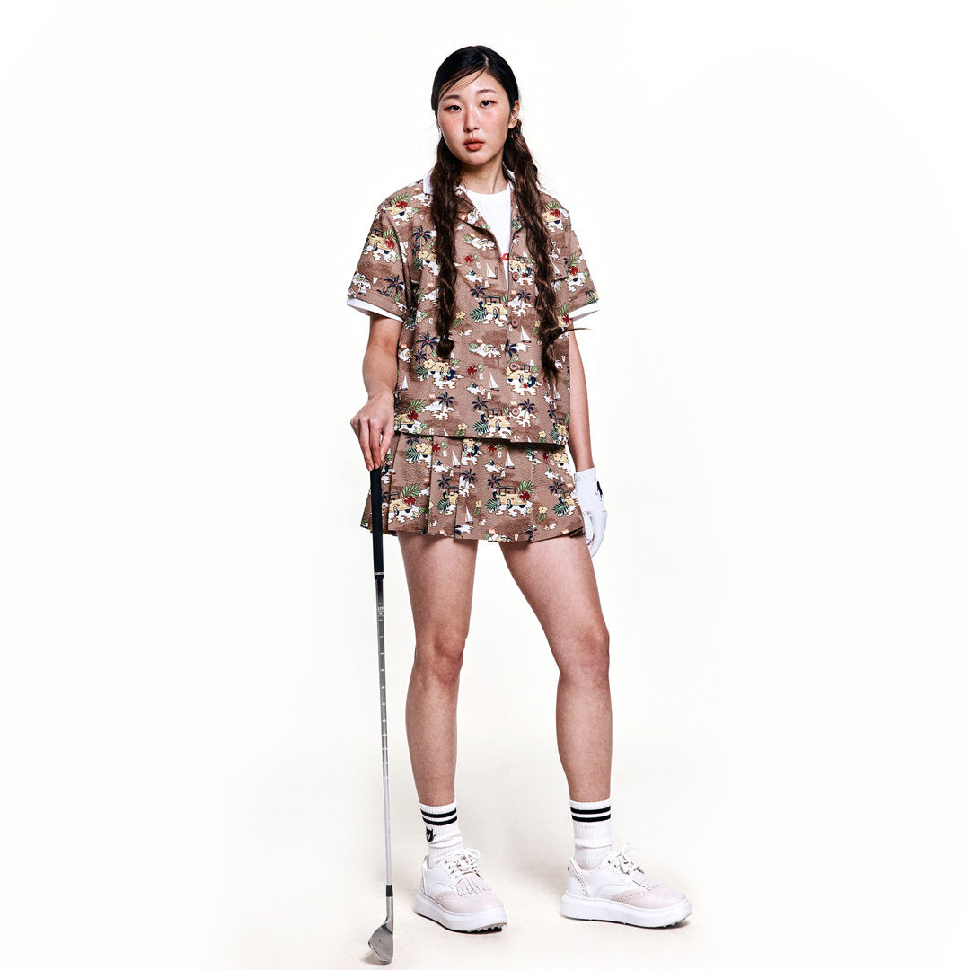 【25SS 新作】WOMEN リゾートパターンスカート ベージュ