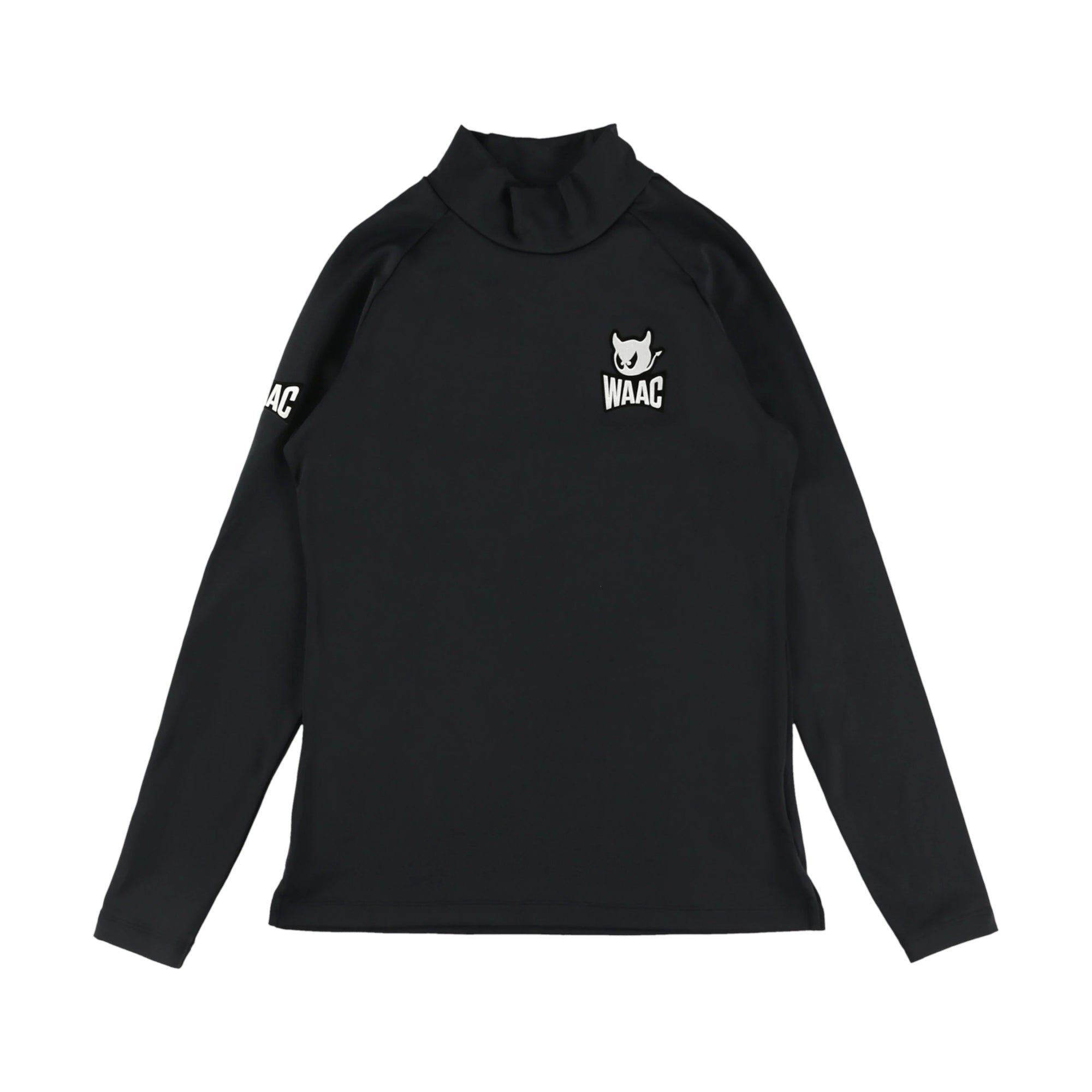 WOMEN Basic裏起毛ベア天竺 長袖モックネック ブラック