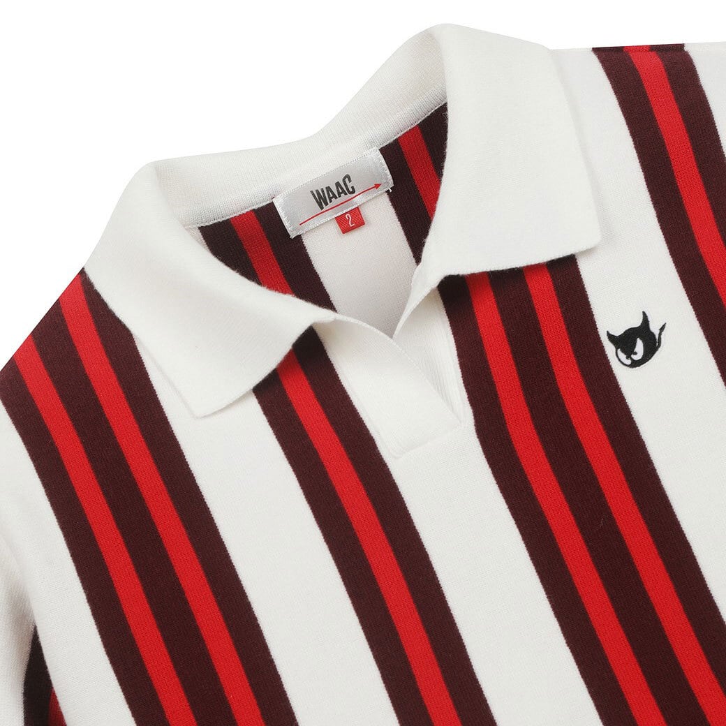 WOMEN カラーブロックバリアント 半袖セーター ホワイト