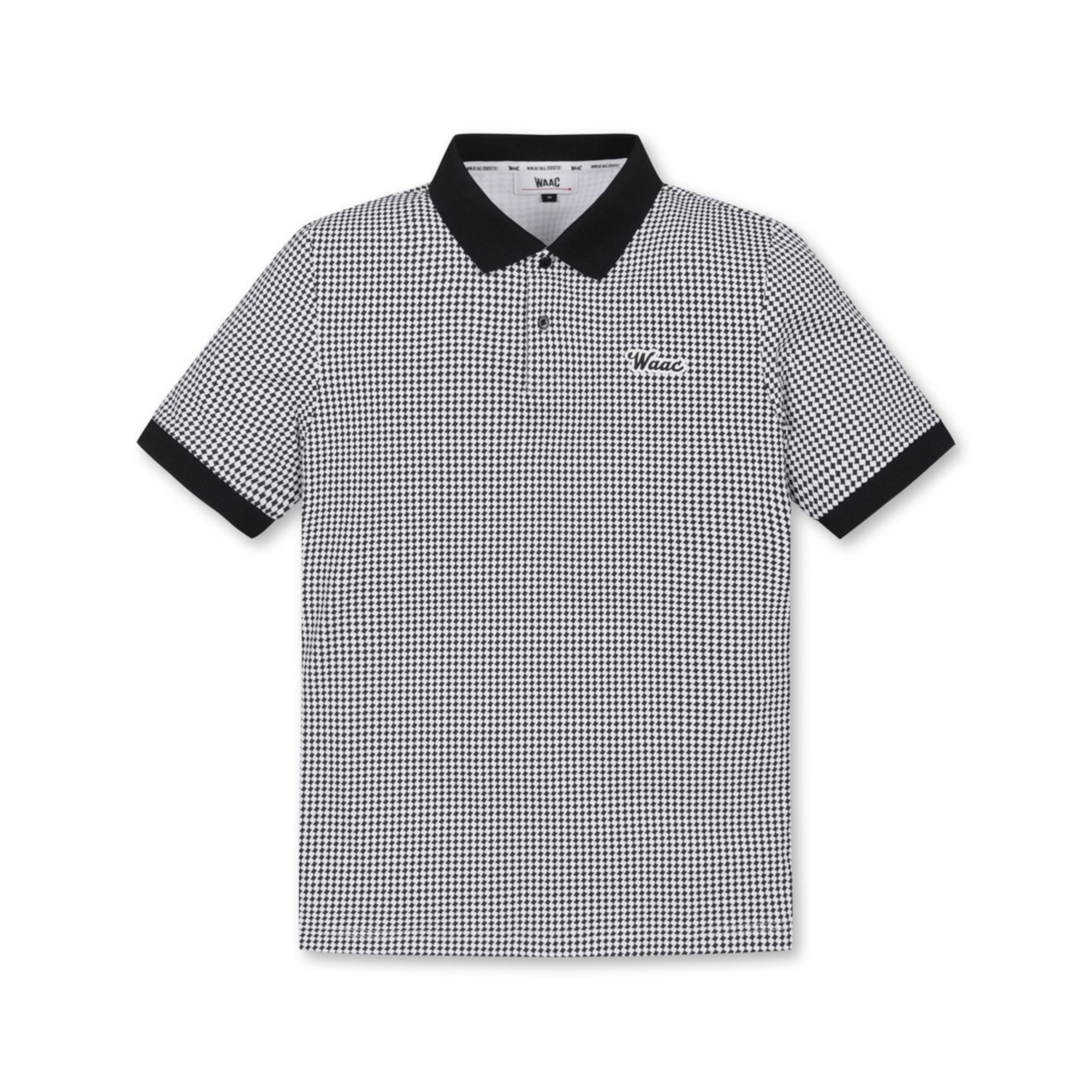 MENS アーガイルパターン半袖ポロシャツ ブラック/072344000