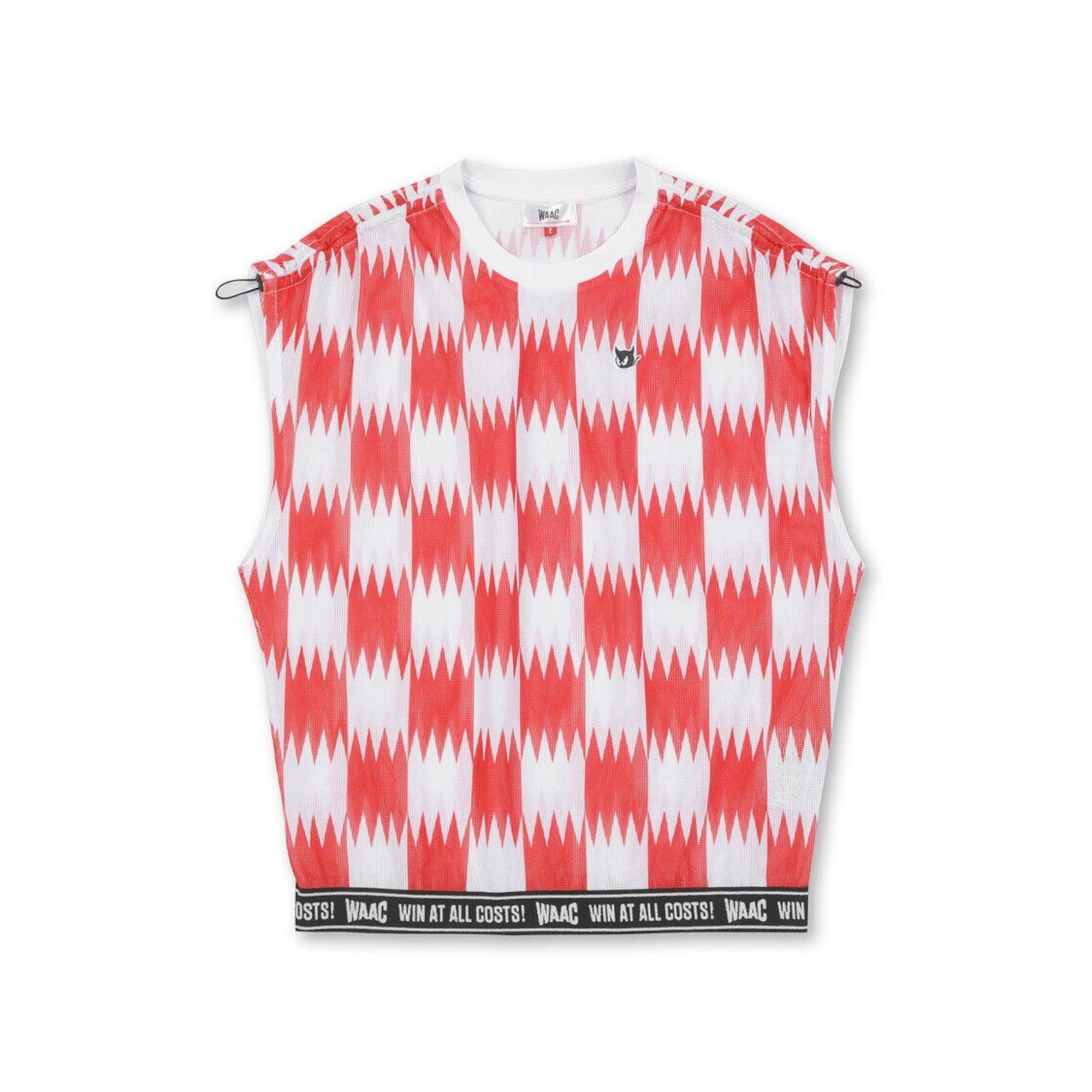 WOMEN シーズンパターン メッシュシャツ レッド