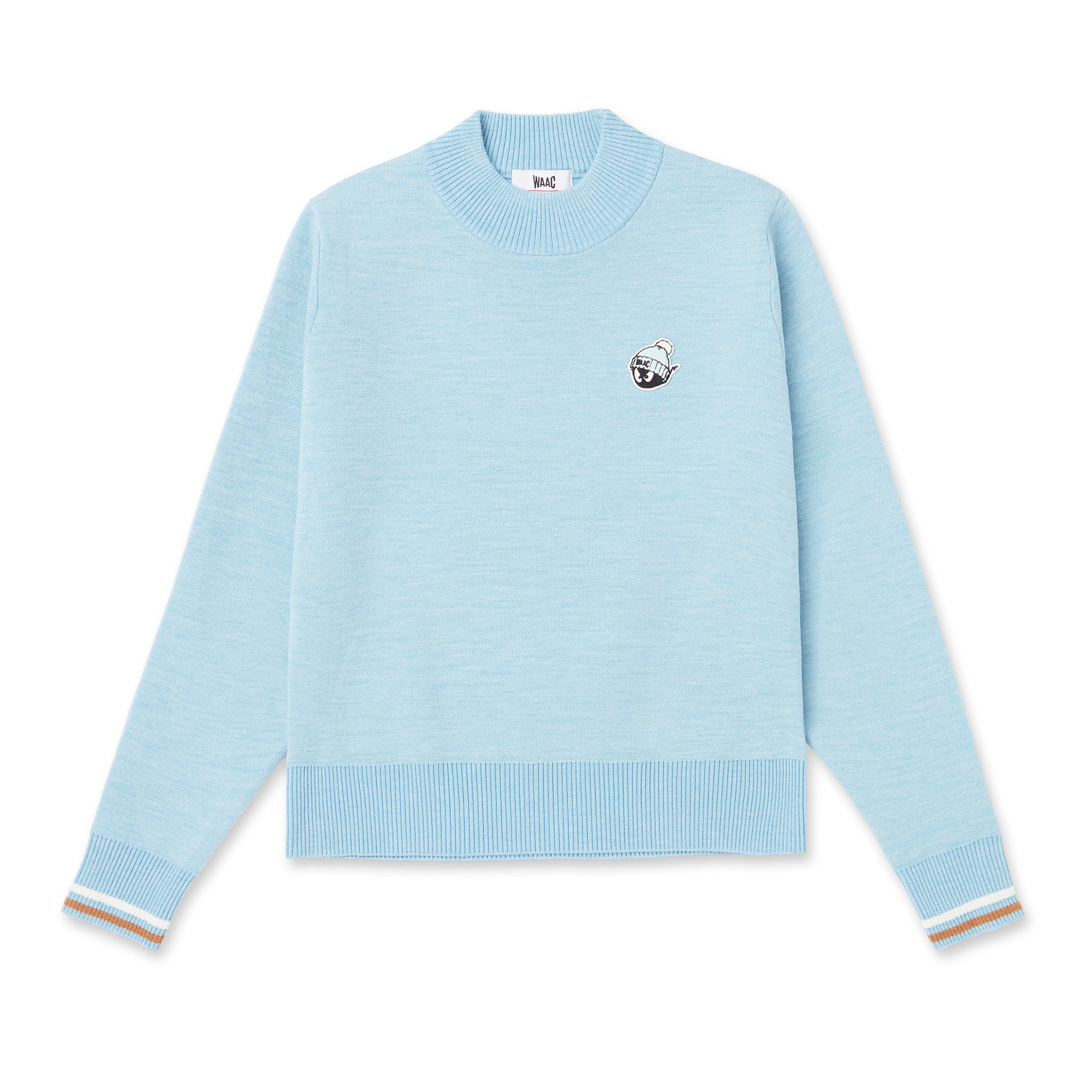 WOMEN ダブルフェイススウェットライクニットプルオーバー ライトブルー