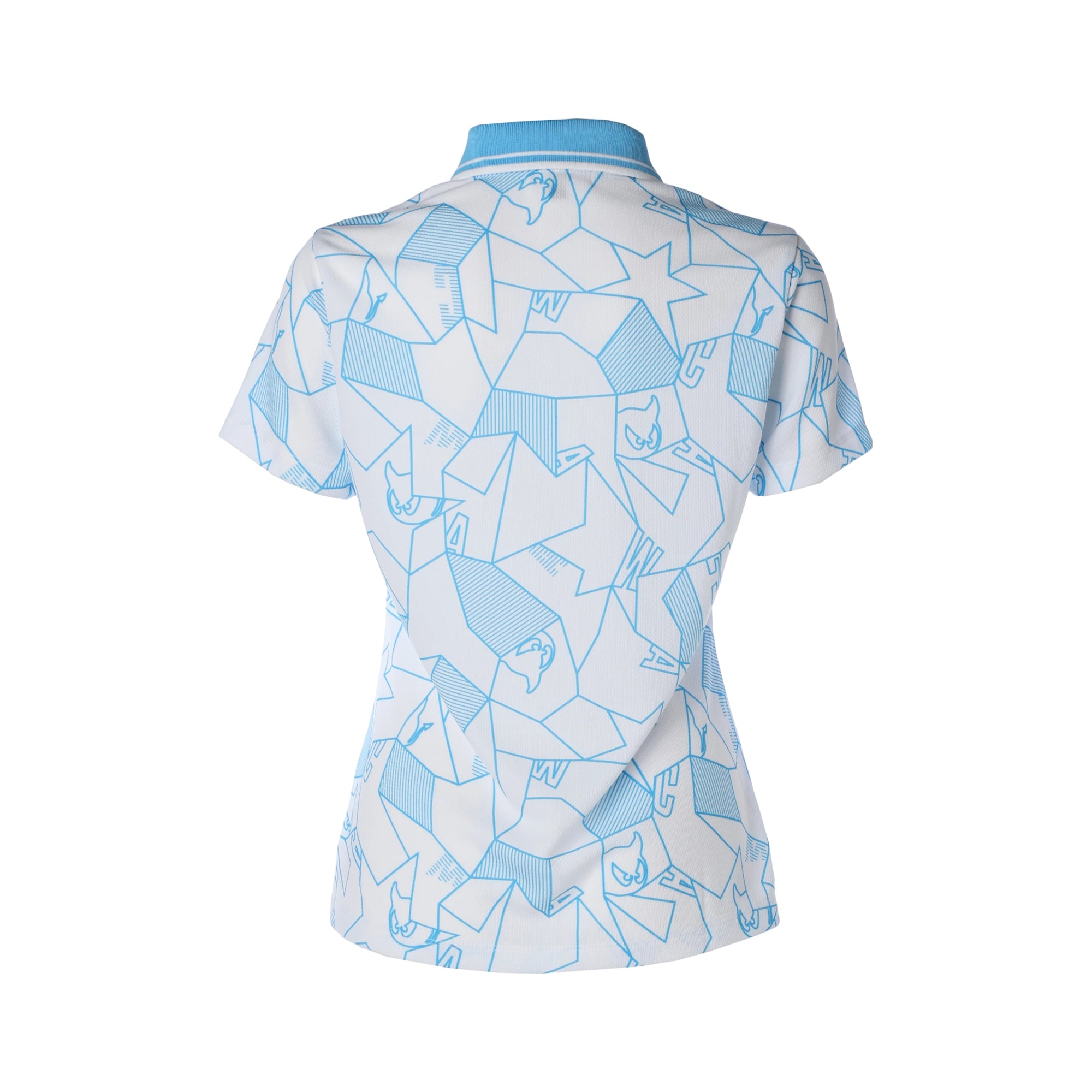 WOMEN ジオメトリックポロシャツ ライトブルー
