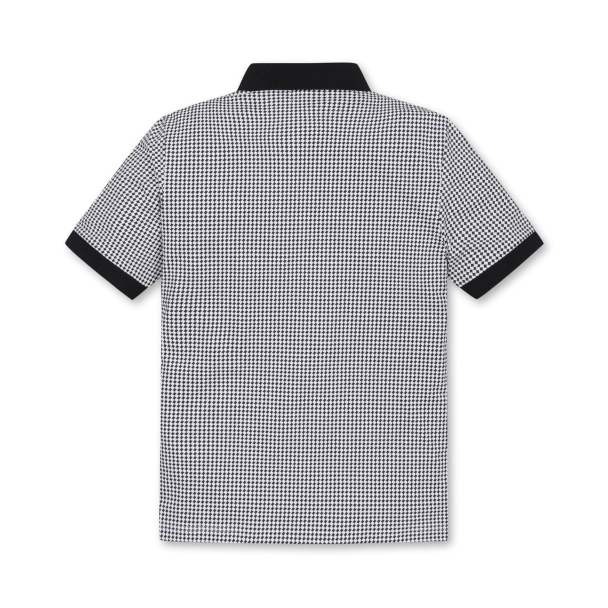 MENS アーガイルパターン半袖ポロシャツ ブラック/072344000