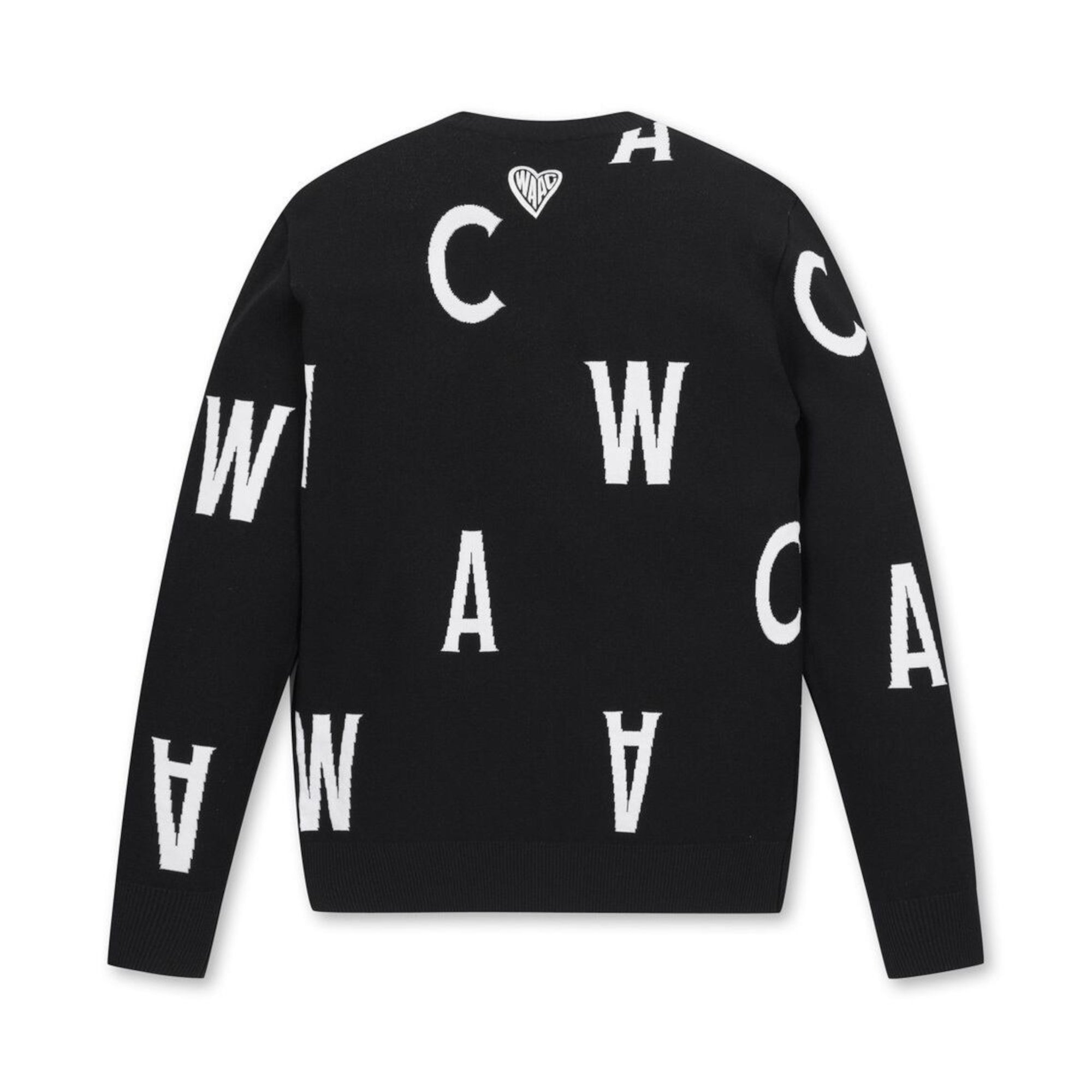 MEN WAACジャガードラウンドセーター ブラック