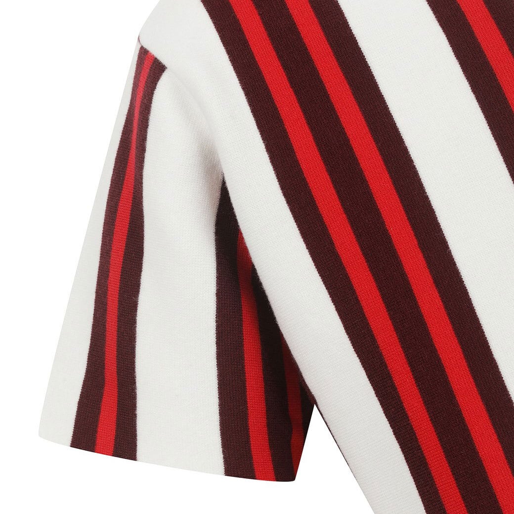 WOMEN カラーブロックバリアント 半袖セーター ホワイト