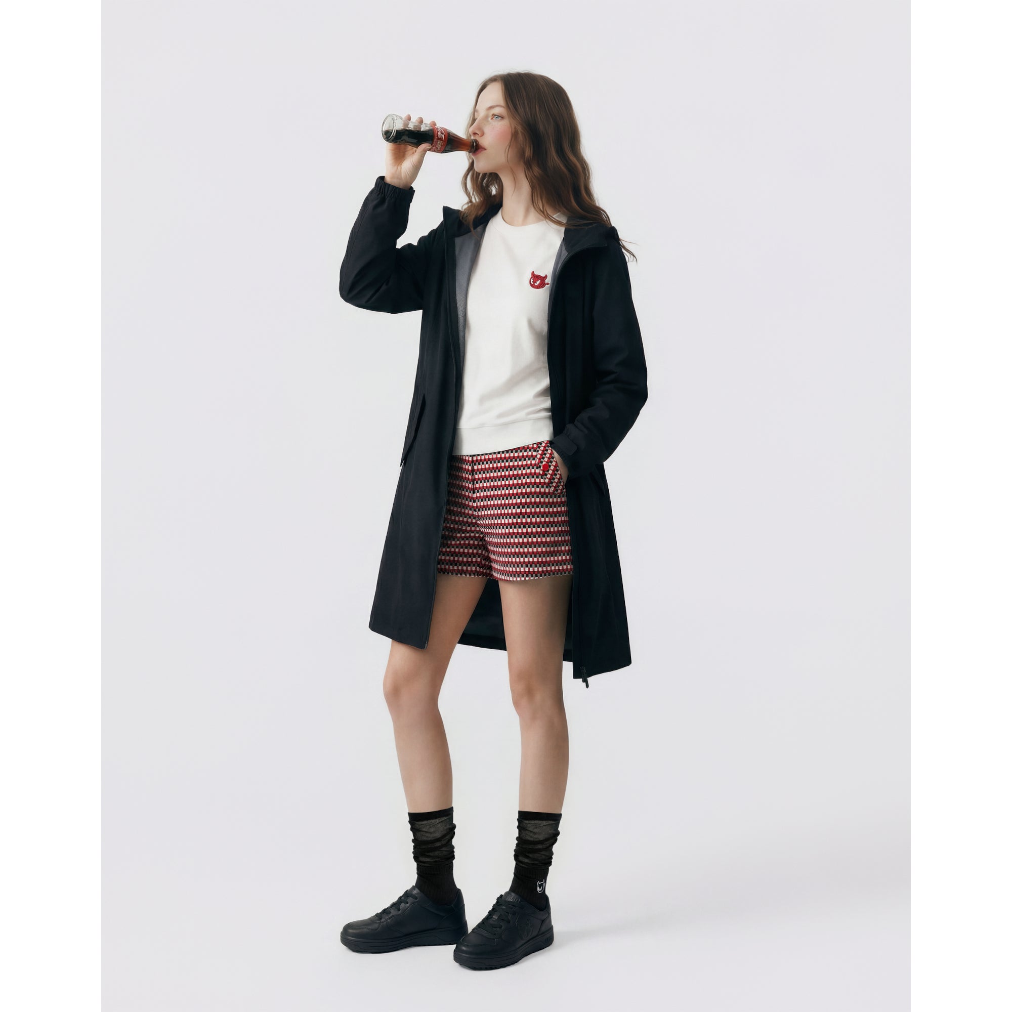 WOMEN グラフィックパターン ショートパンツ レッド