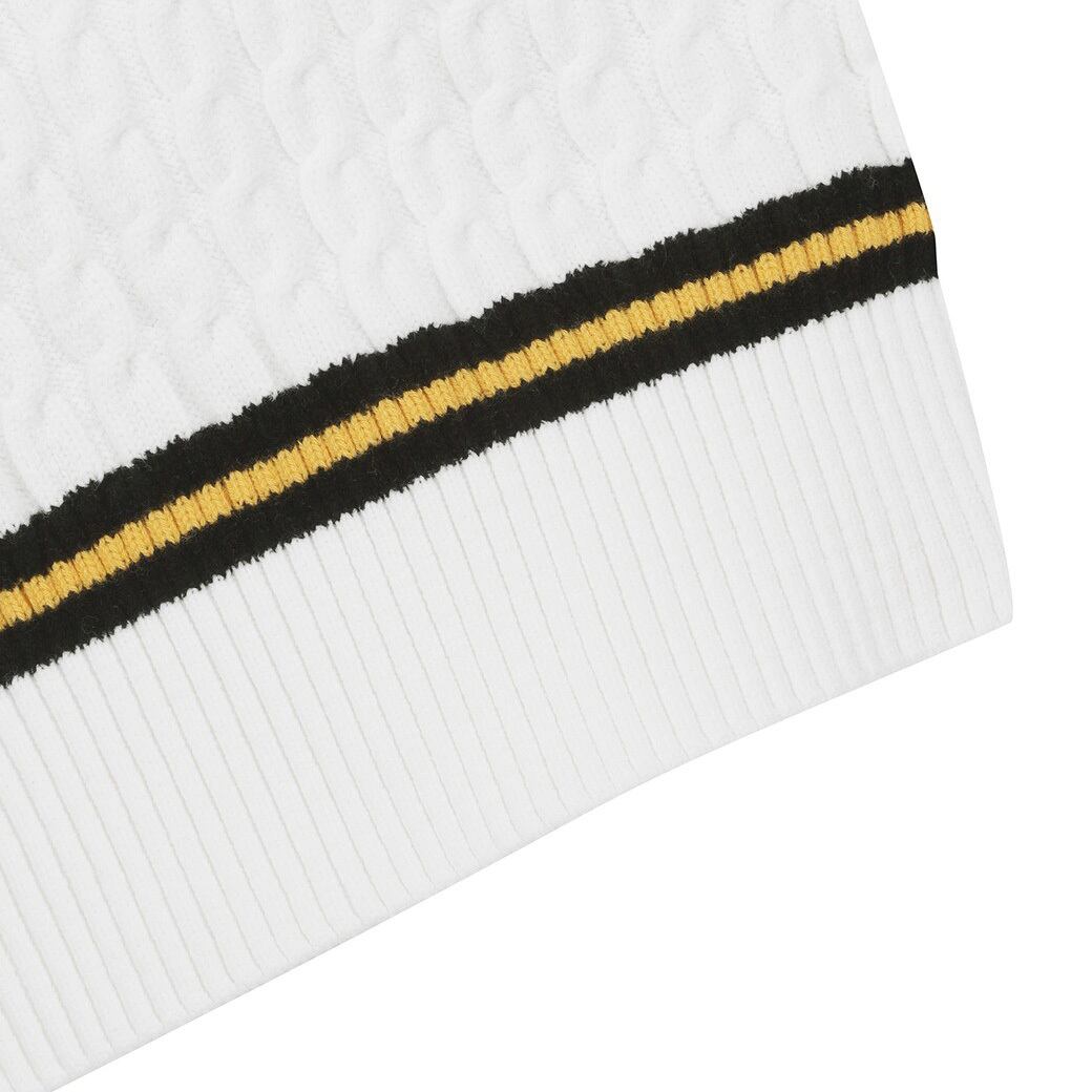 WOMEN Vネック ケーブルニットベスト ホワイト