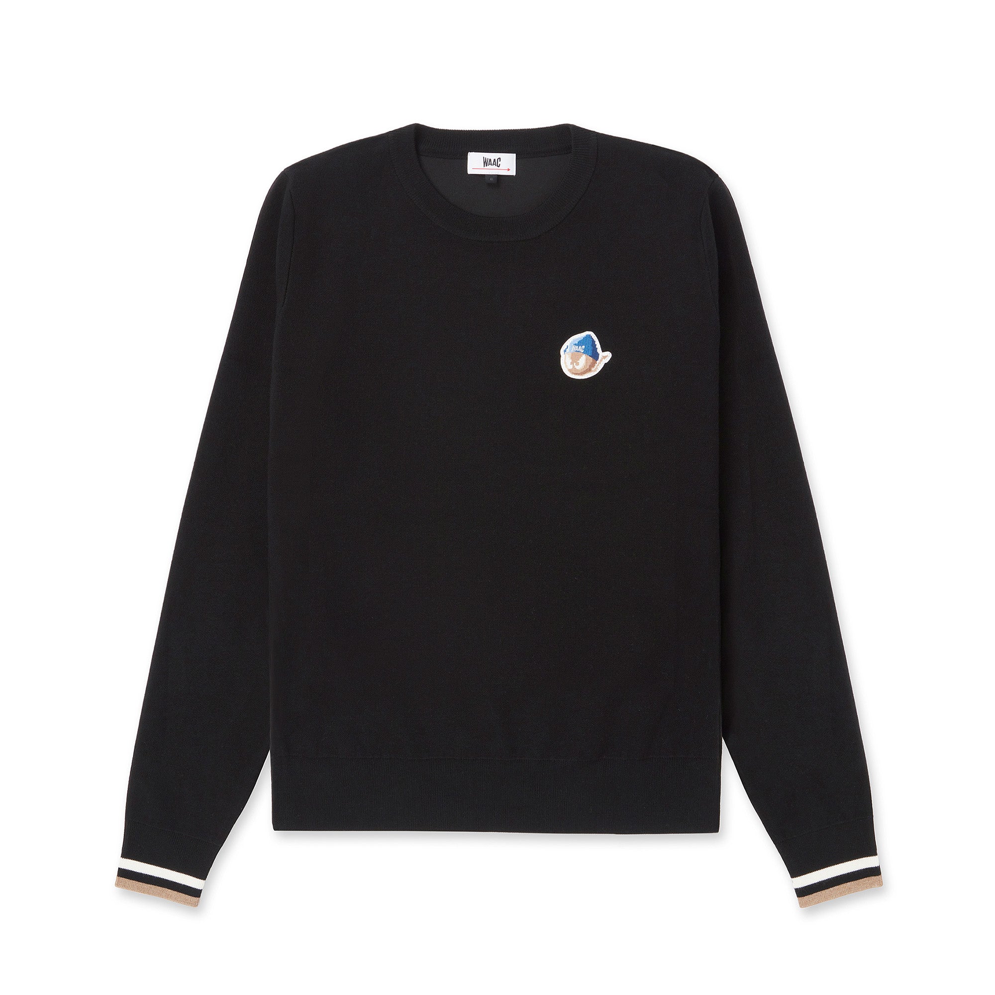 MEN ダブルフェイススウェットライクニットプルオーバー ブラック