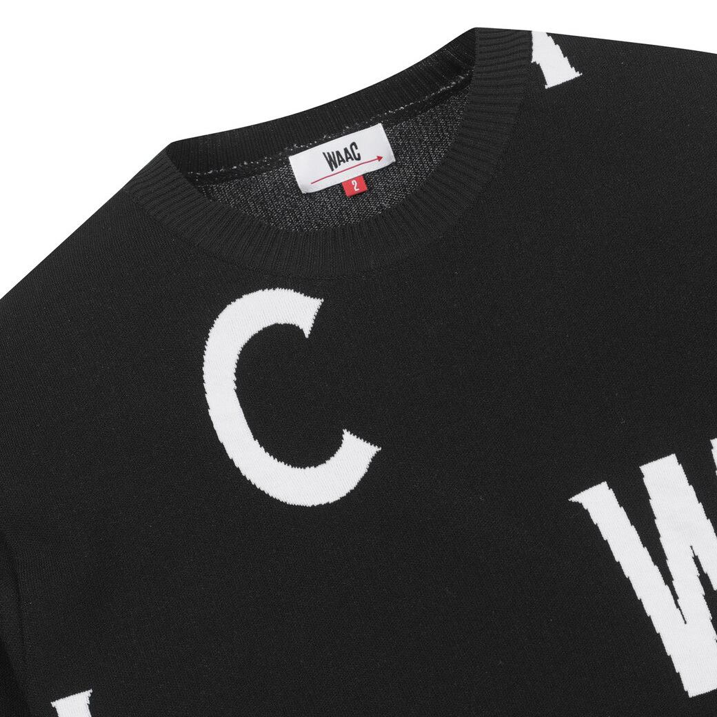 MEN WAACジャガードラウンドセーター ブラック