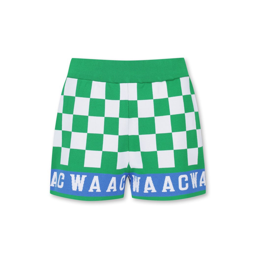 WOMENS チェッカーバリアントエリー ニットショーツ グリーン/072332458