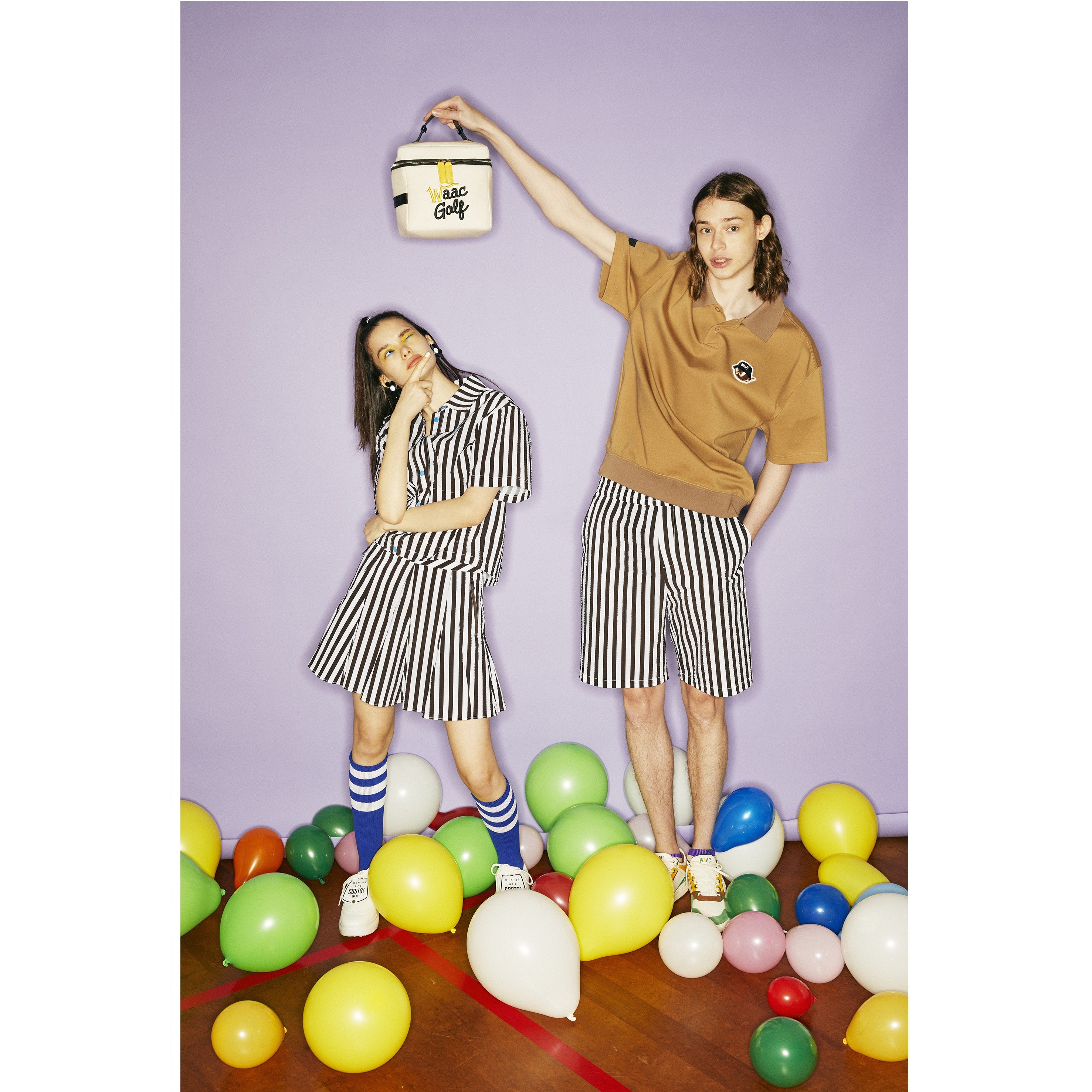 WOMENS ストライプ柄シャツ ブラウン/072332068