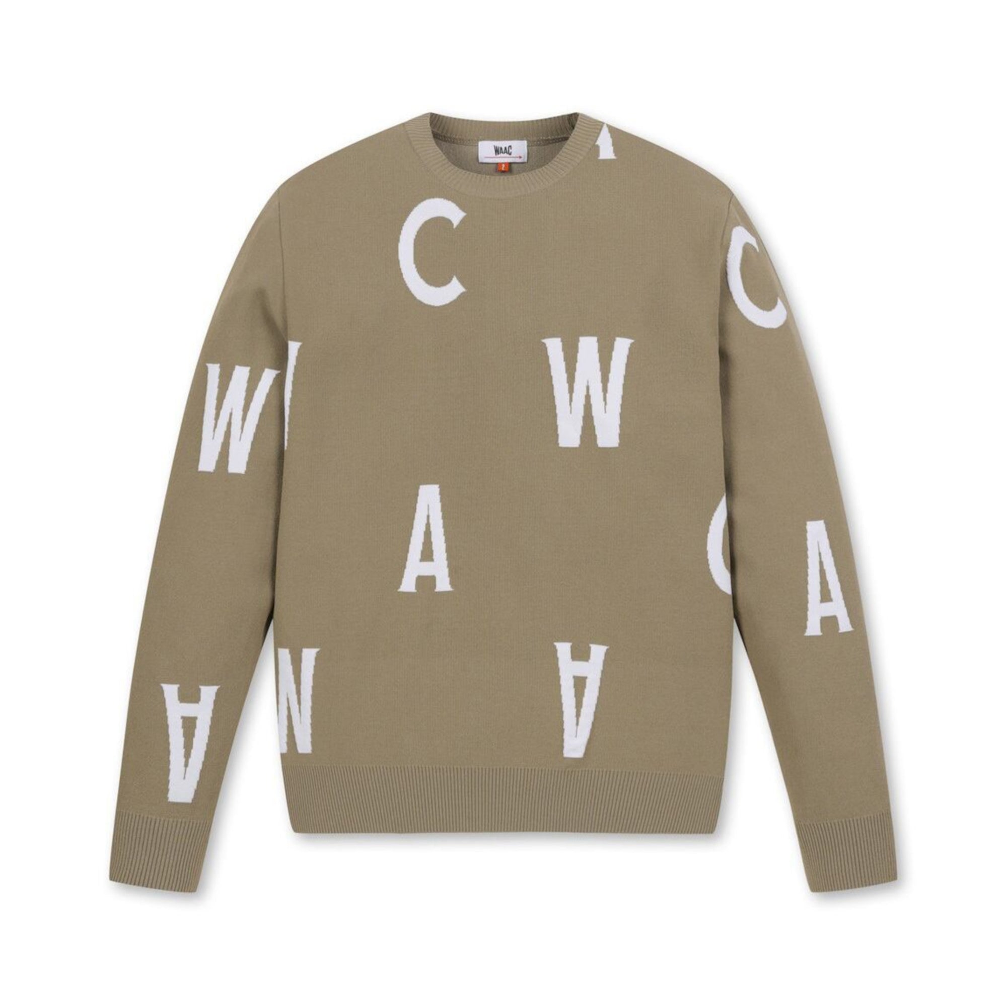 MEN WAACジャガードラウンドセーター ブラウン