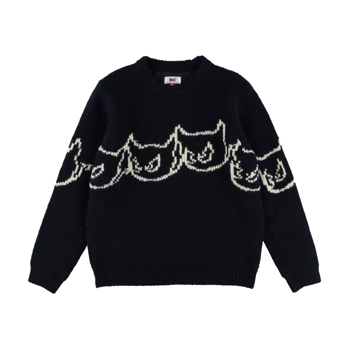 MENS ローゲージニット長袖プルオーバー ネイビー/072234741