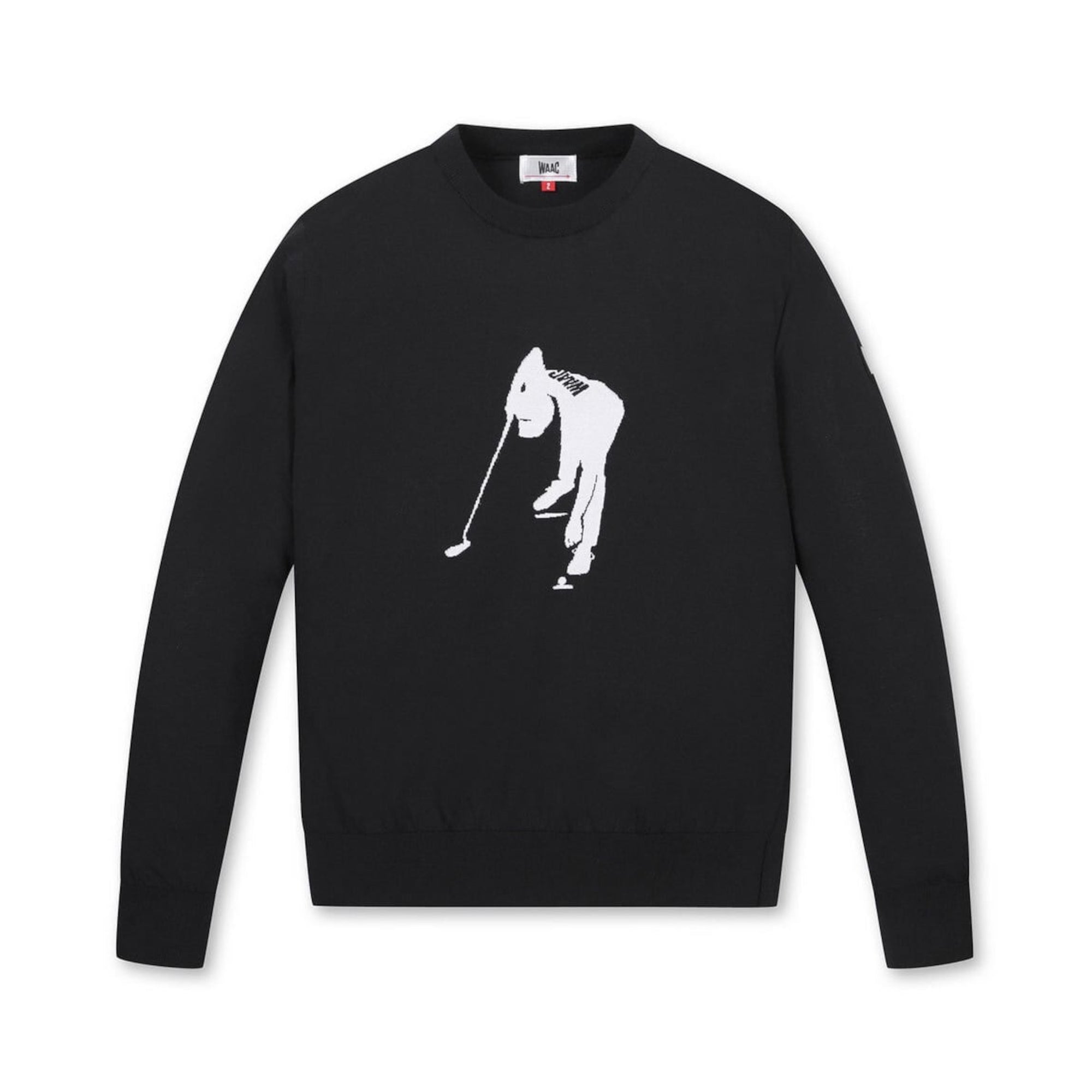 MEN ラウンドネック ニットプルオーバー ブラック