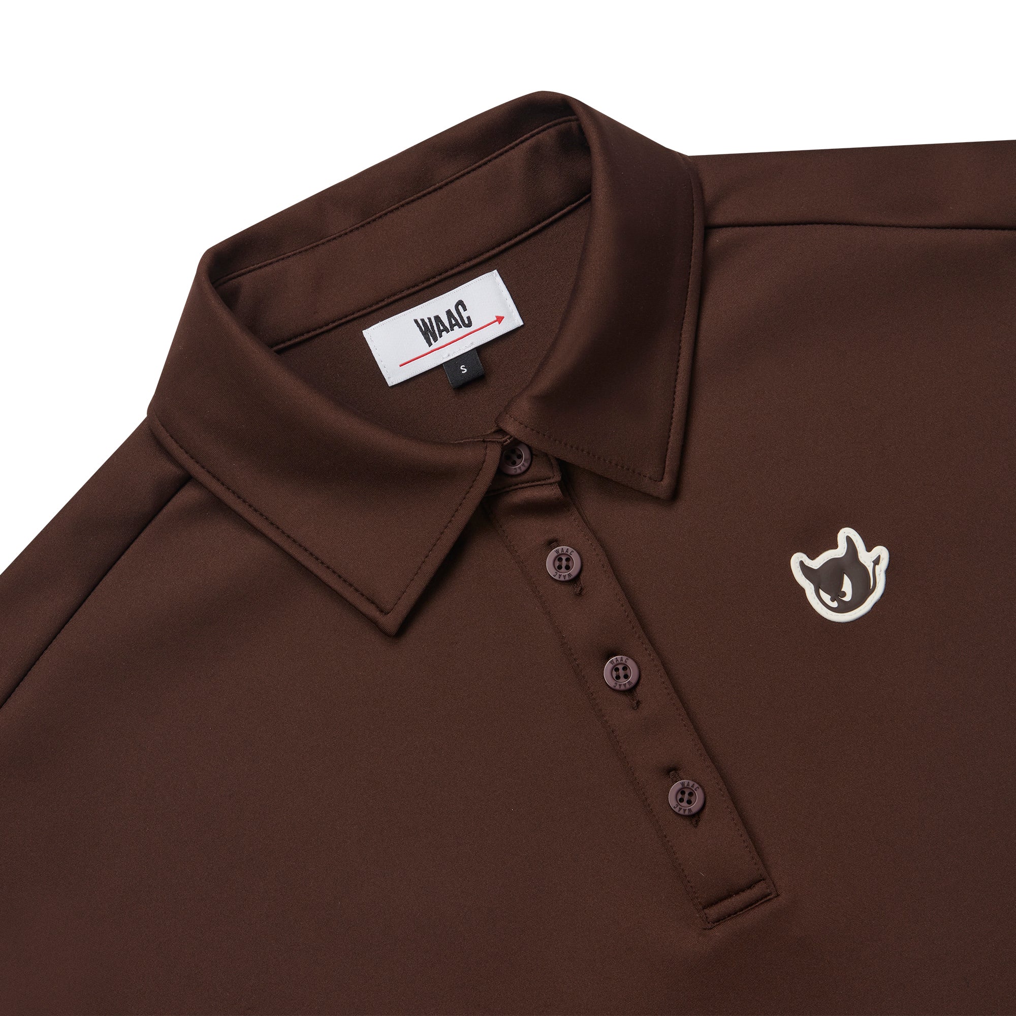 WOMEN スムースジャージースリーブレスポロ ブラウン