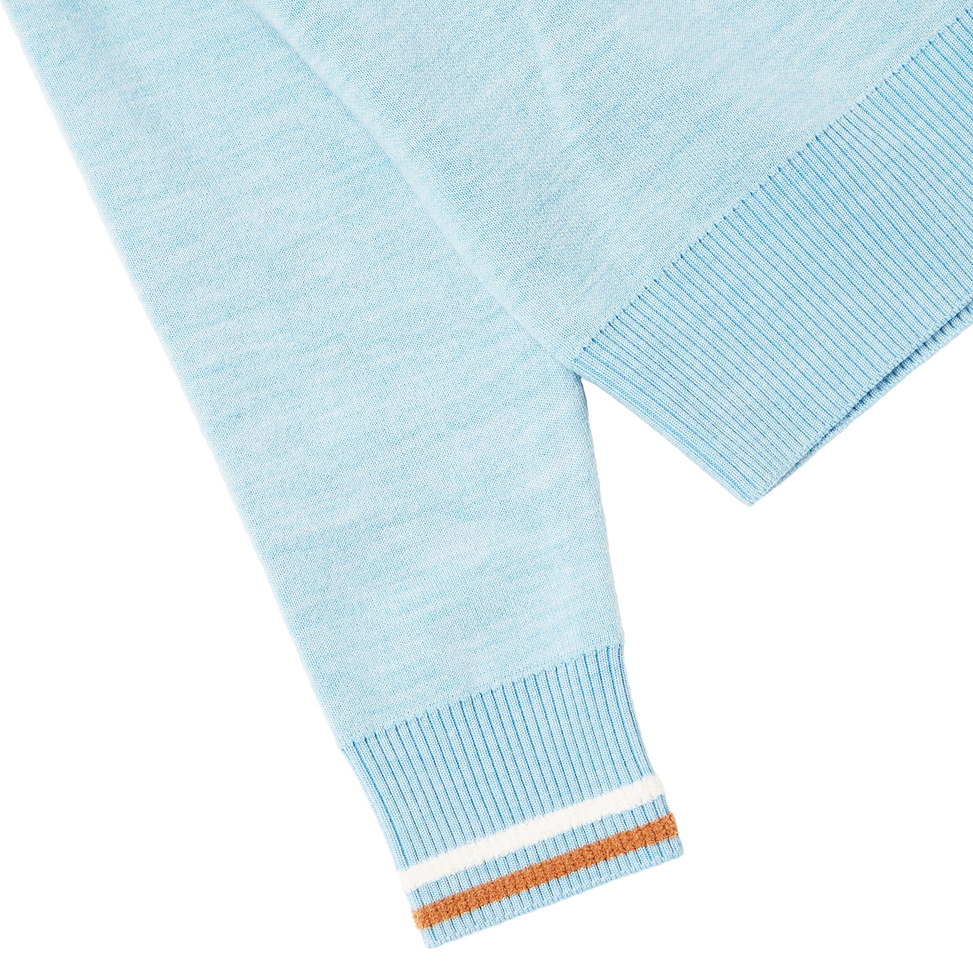 WOMEN ダブルフェイススウェットライクニットプルオーバー ライトブルー