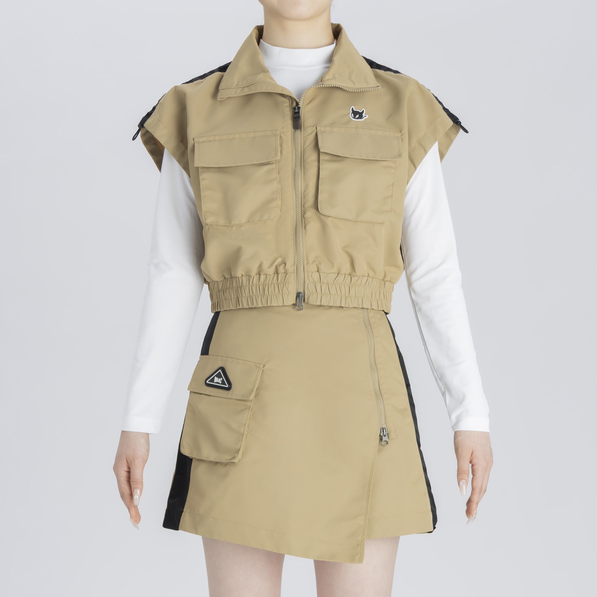 WOMENS サスティナブルナイロン アウターベスト ベージュ/072242161