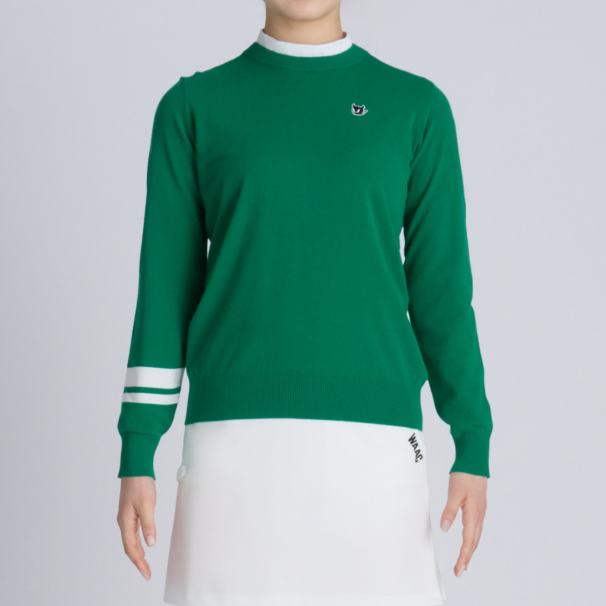 WOMENS ソフトタッチベーシックニット 長袖プルオーバー グリーン/072242762