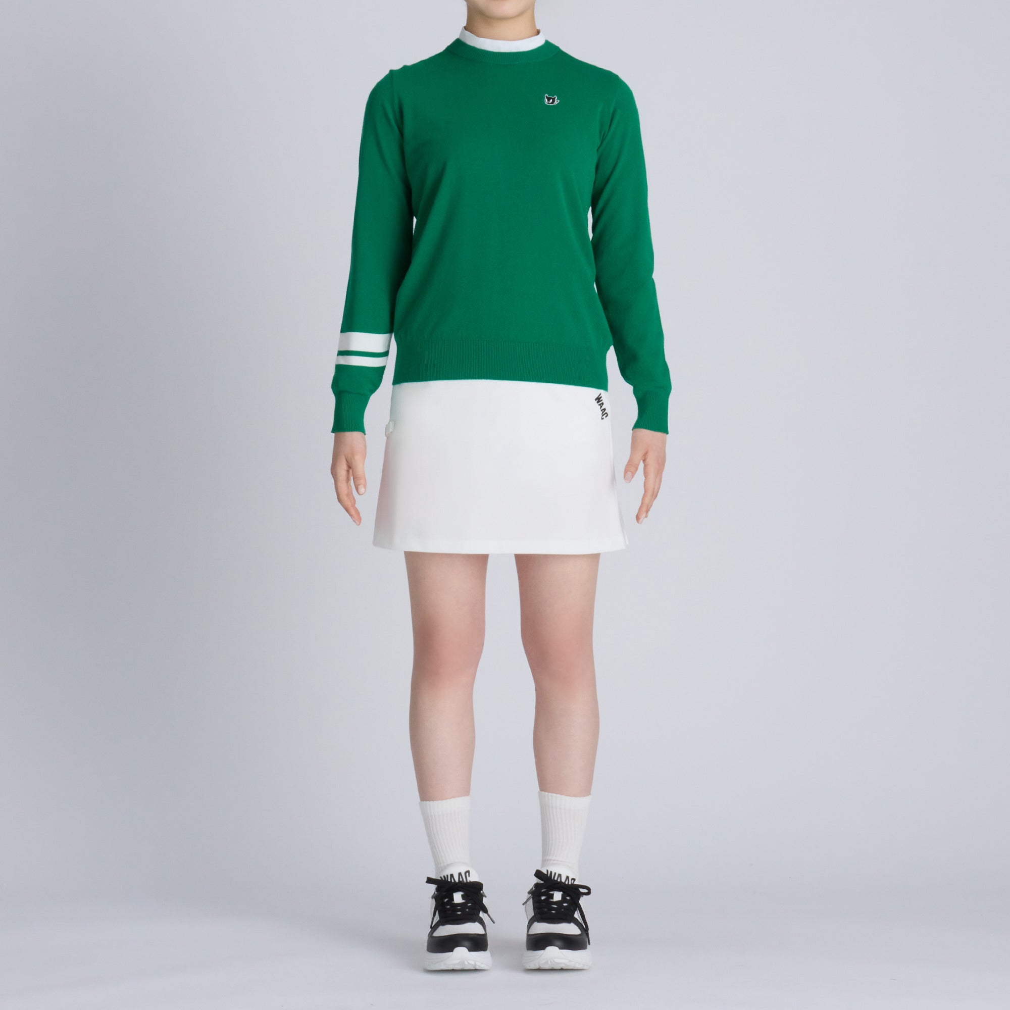 WOMENS ソフトタッチベーシックニット 長袖プルオーバー グリーン/072242762