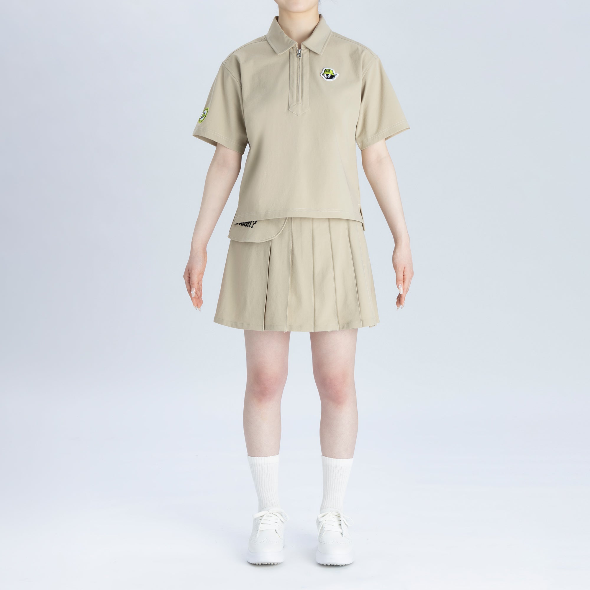 WOMENS デニムライク2WAY スカート ベージュ/072242370