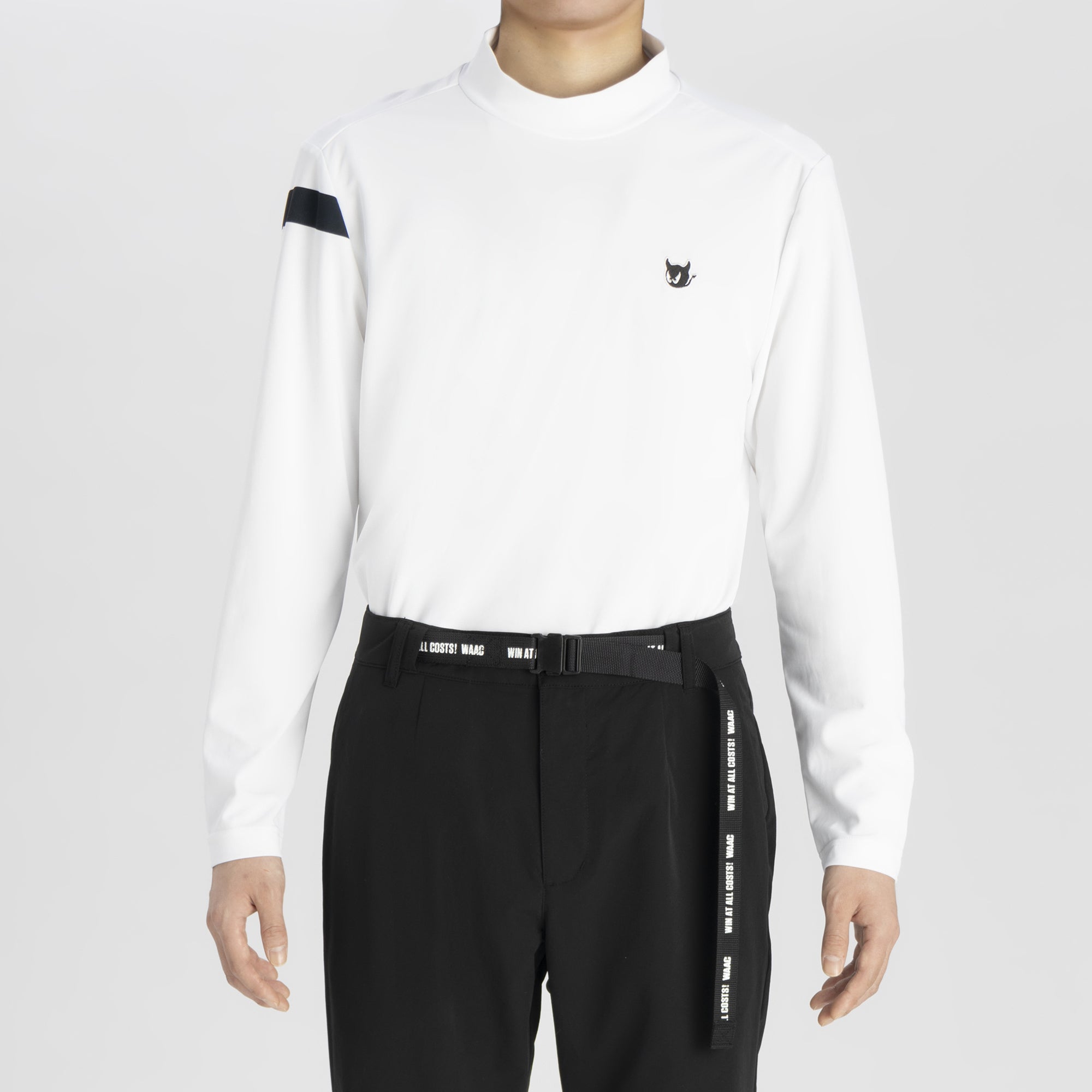 MENS ハイゲージカノコ 長袖モックネック ライトブルー/072242010