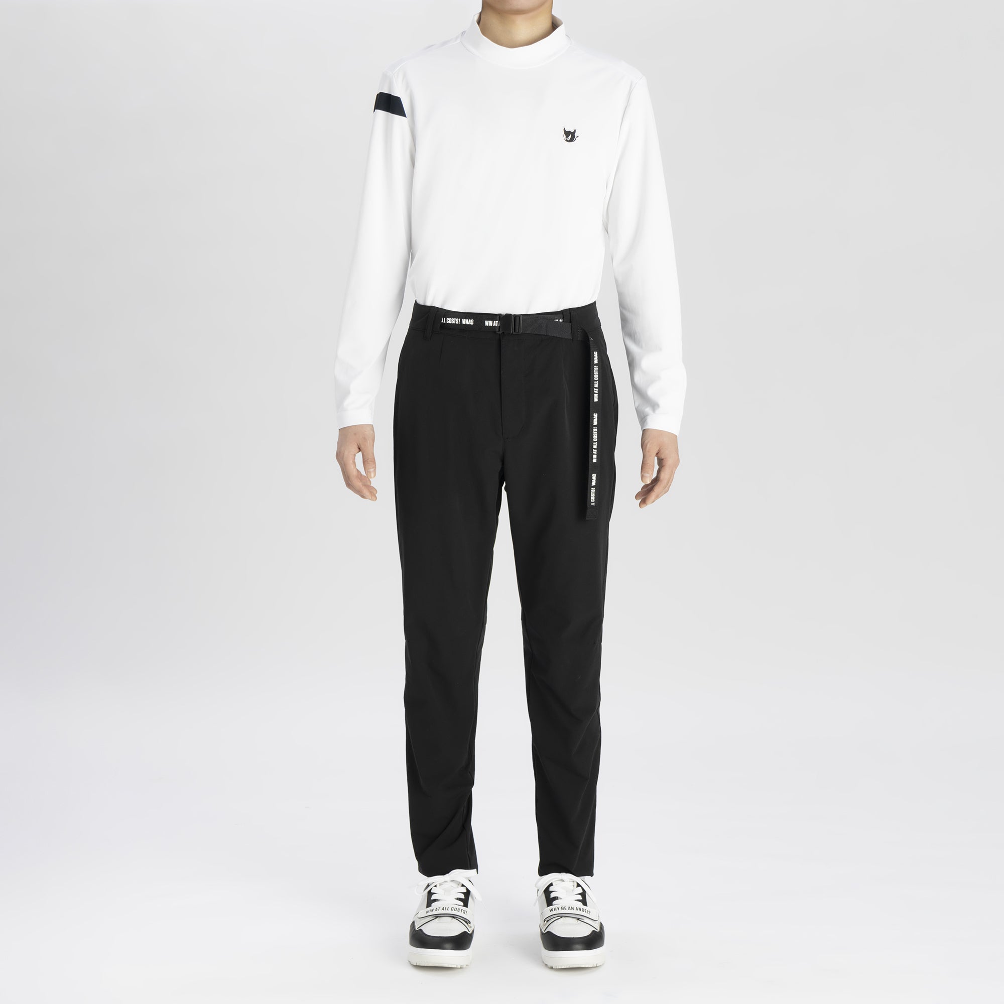 MENS ハイゲージカノコ 長袖モックネック ホワイト/072242010