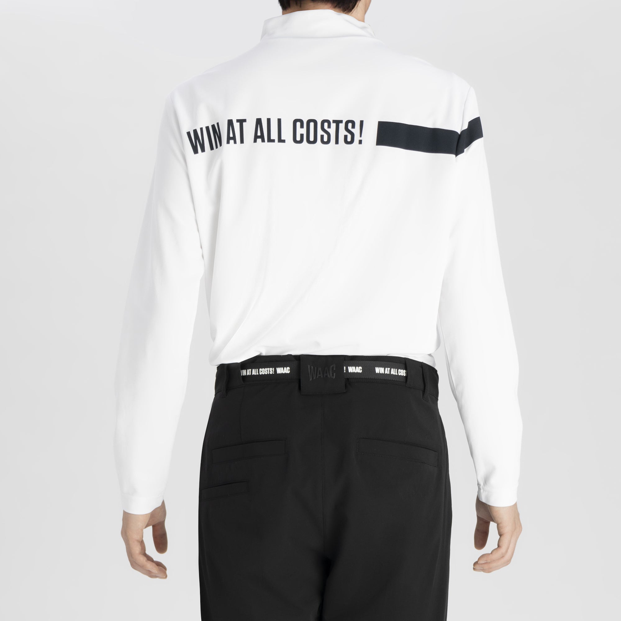 MENS ハイゲージカノコ 長袖モックネック ホワイト/072242010