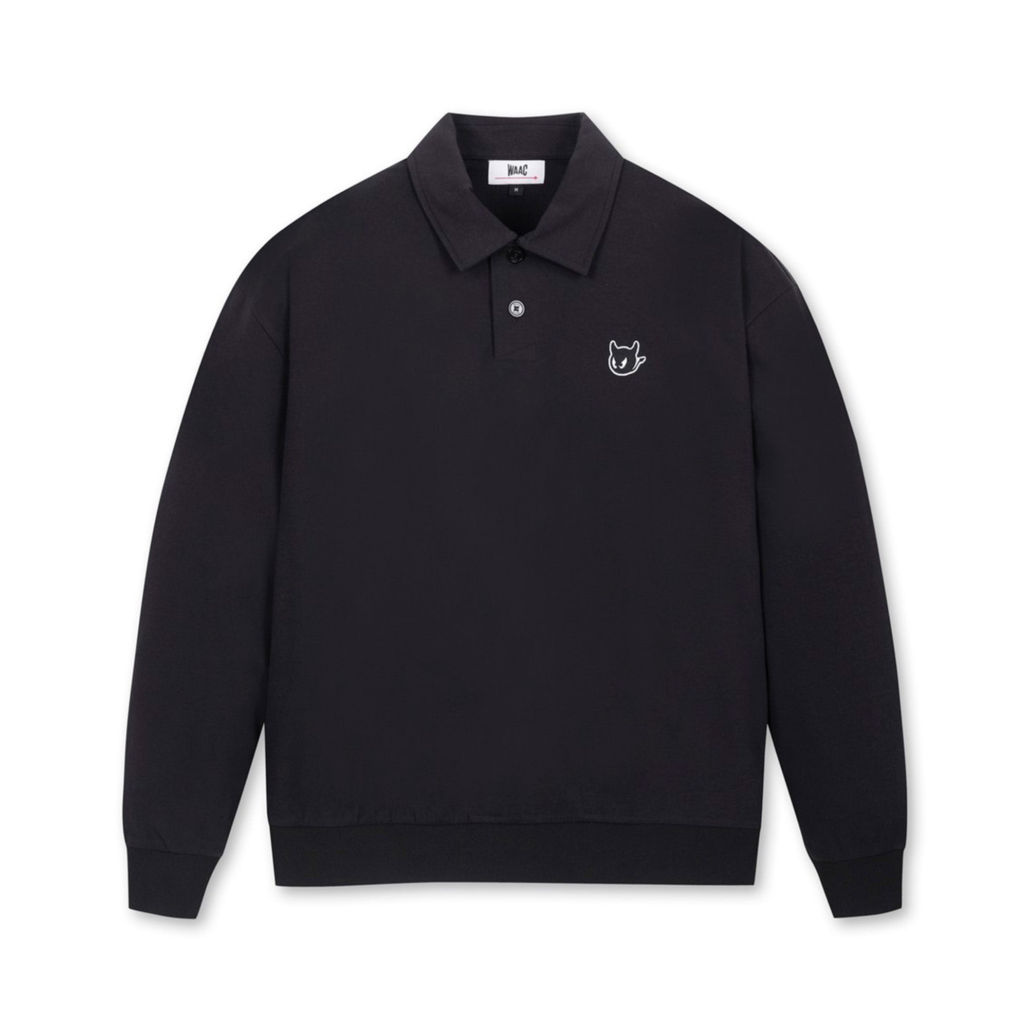 【25SS 新作|WEB限定】MEN WAACKYスウェットポロシャツ ブラック