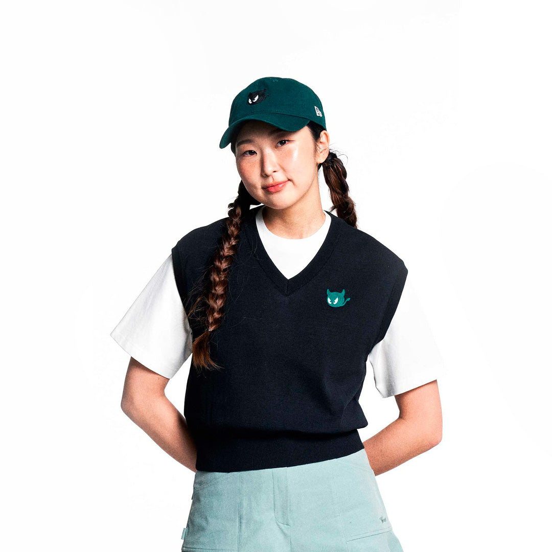 【25SS 新作】WOMEN WTO Vネックニットベスト ブラック