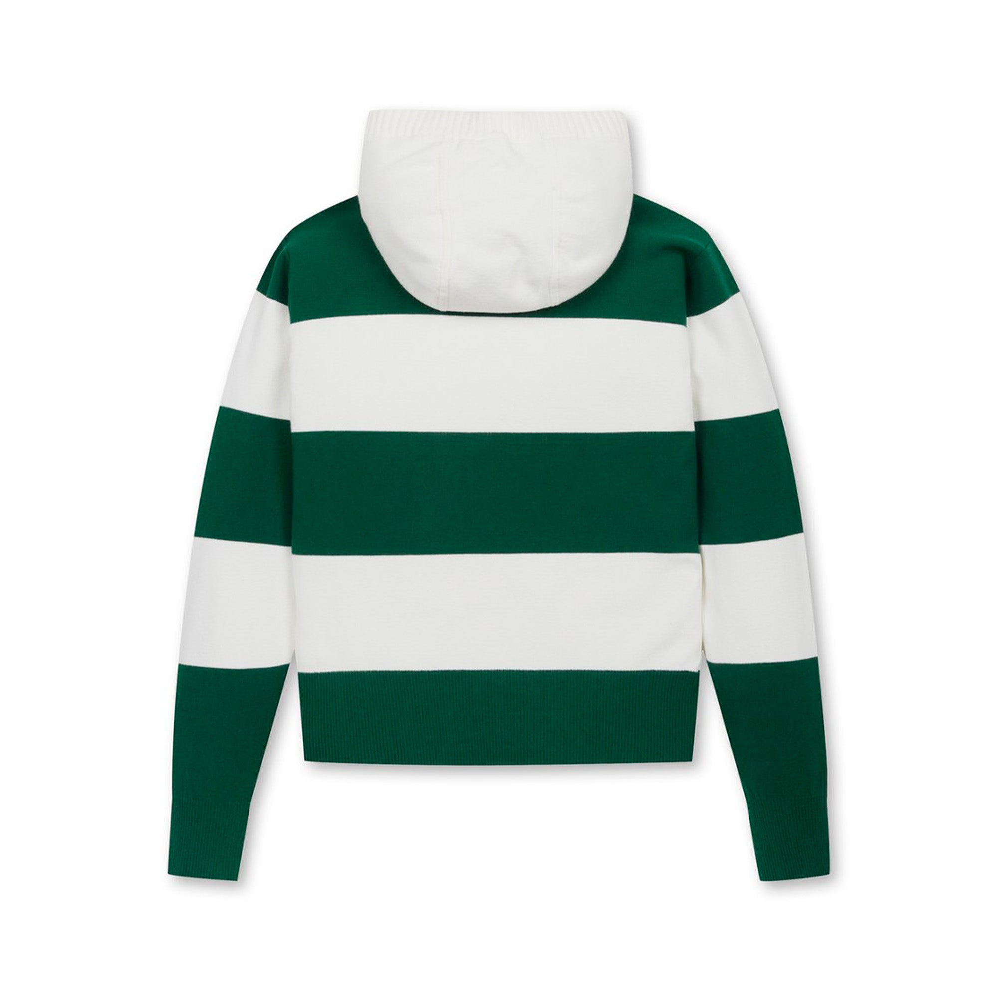 【25SS 新作|WEB限定】WOMEN ボールドボーダーニットフーディー グリーン