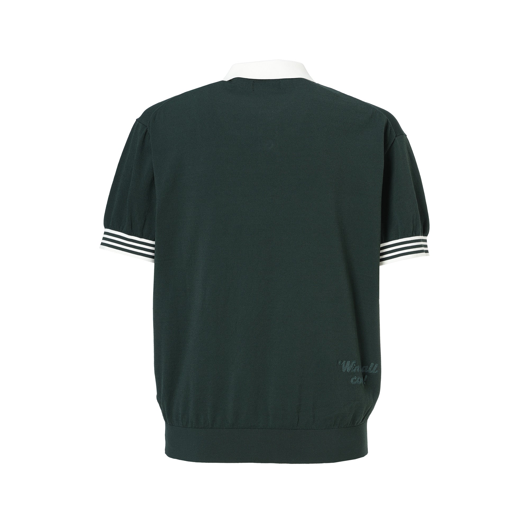 【25SS 新作】MEN サマーニットポロシャツ ダークグリーン