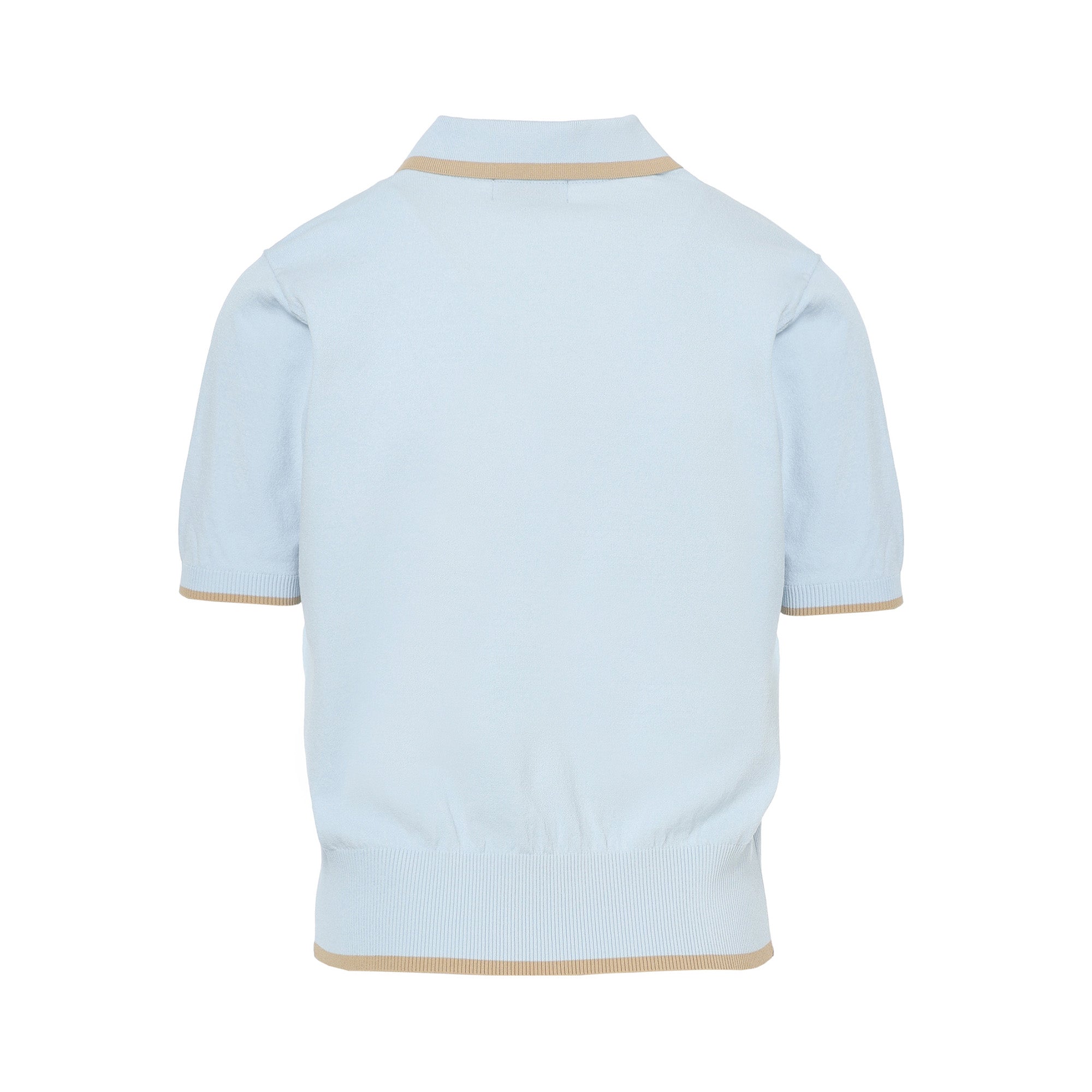 【25SS 新作】WOMEN シーズナルニットポロシャツ ライトブルー