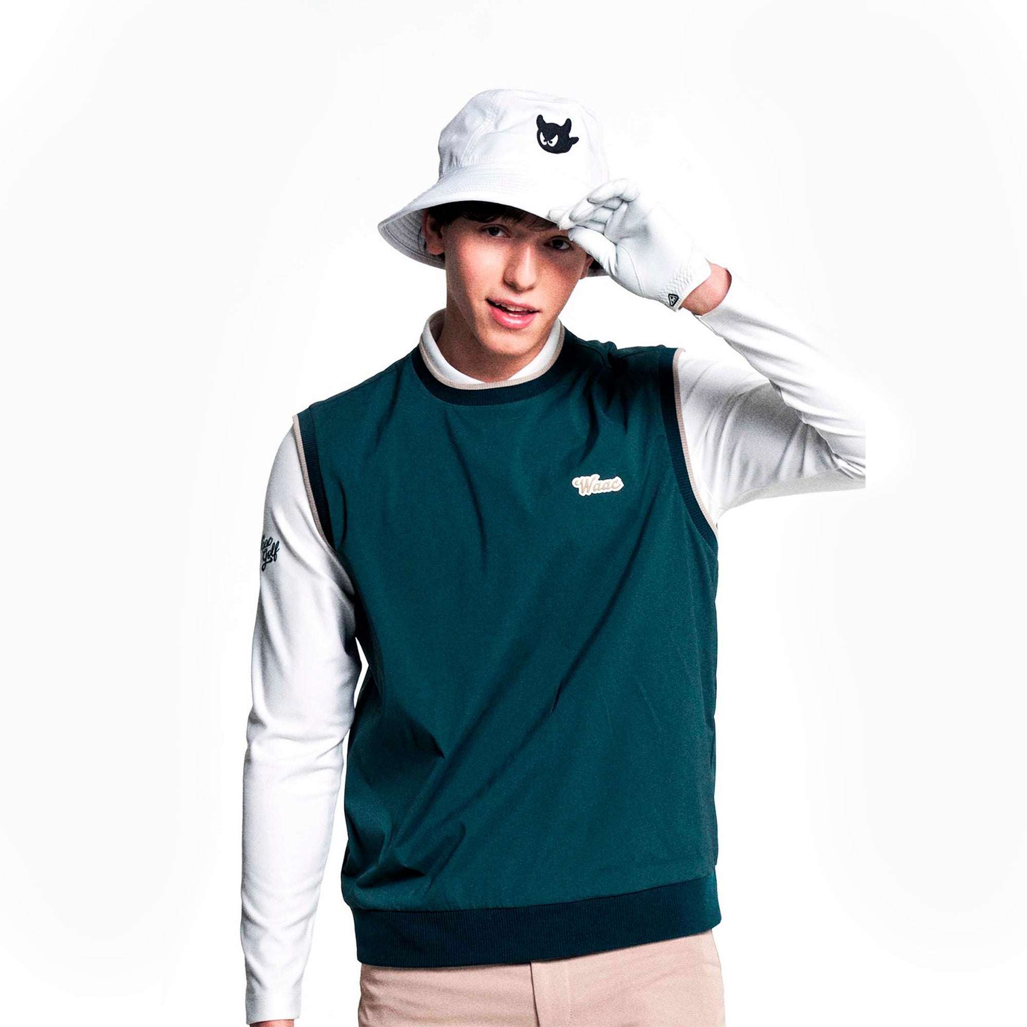 MEN リバーシブルベスト ダークグリーン