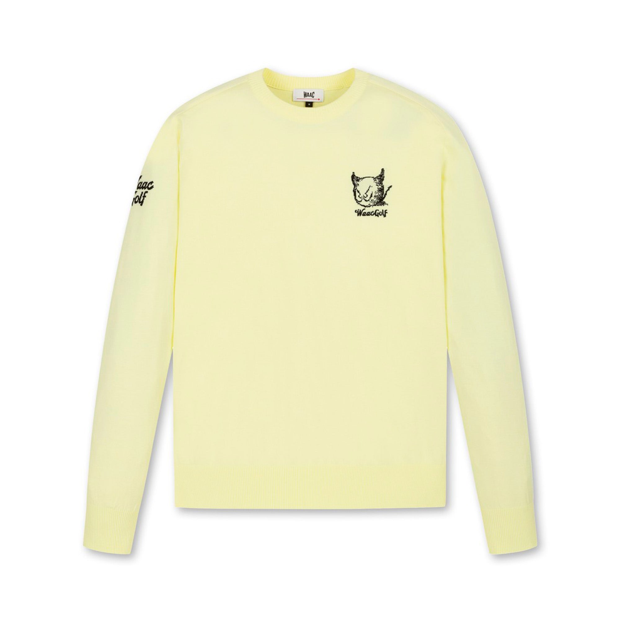 【WEB限定】MEN DRAWING WAACKYクルーネックニット イエロー