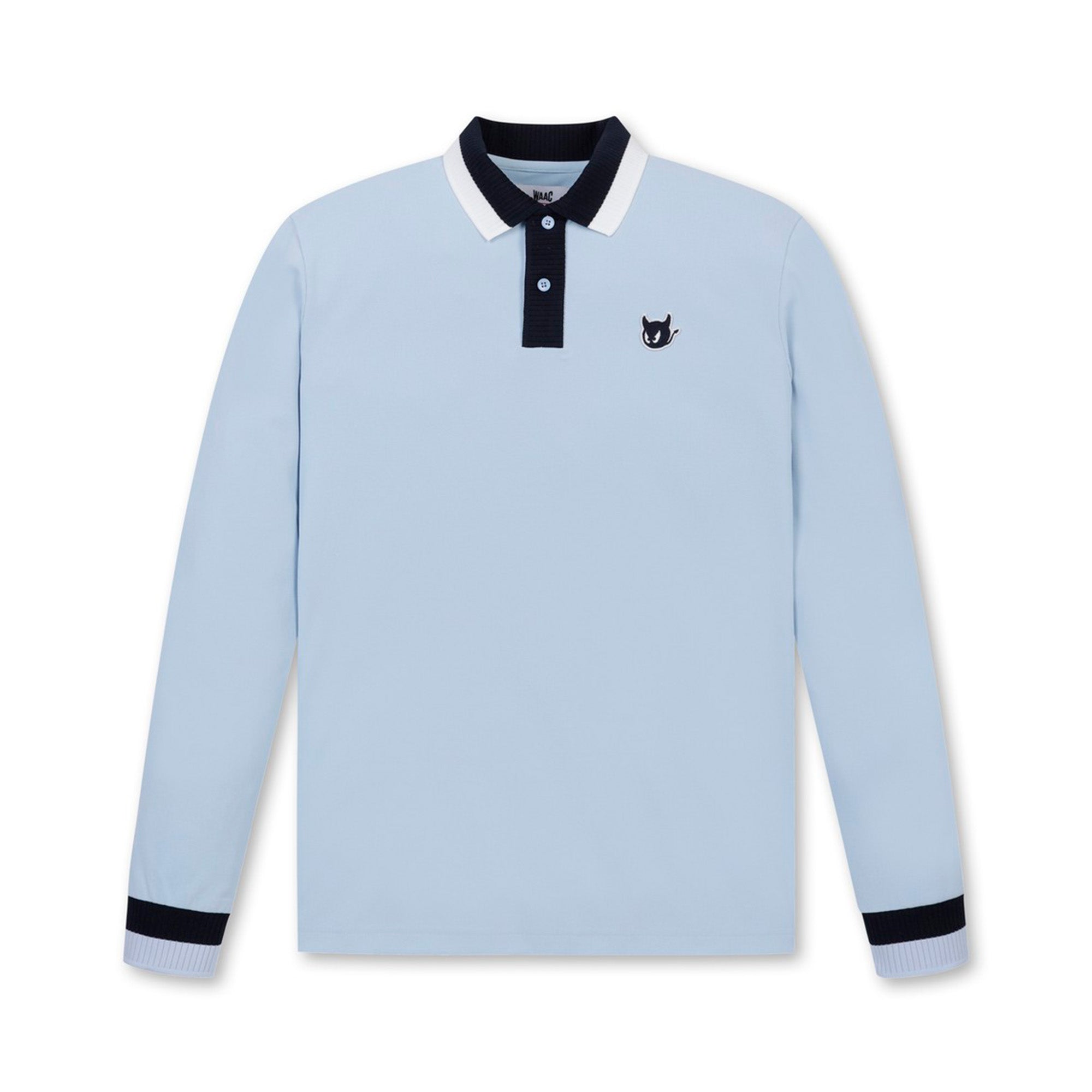 MEN WAACKYピケポロシャツ ライトブルー