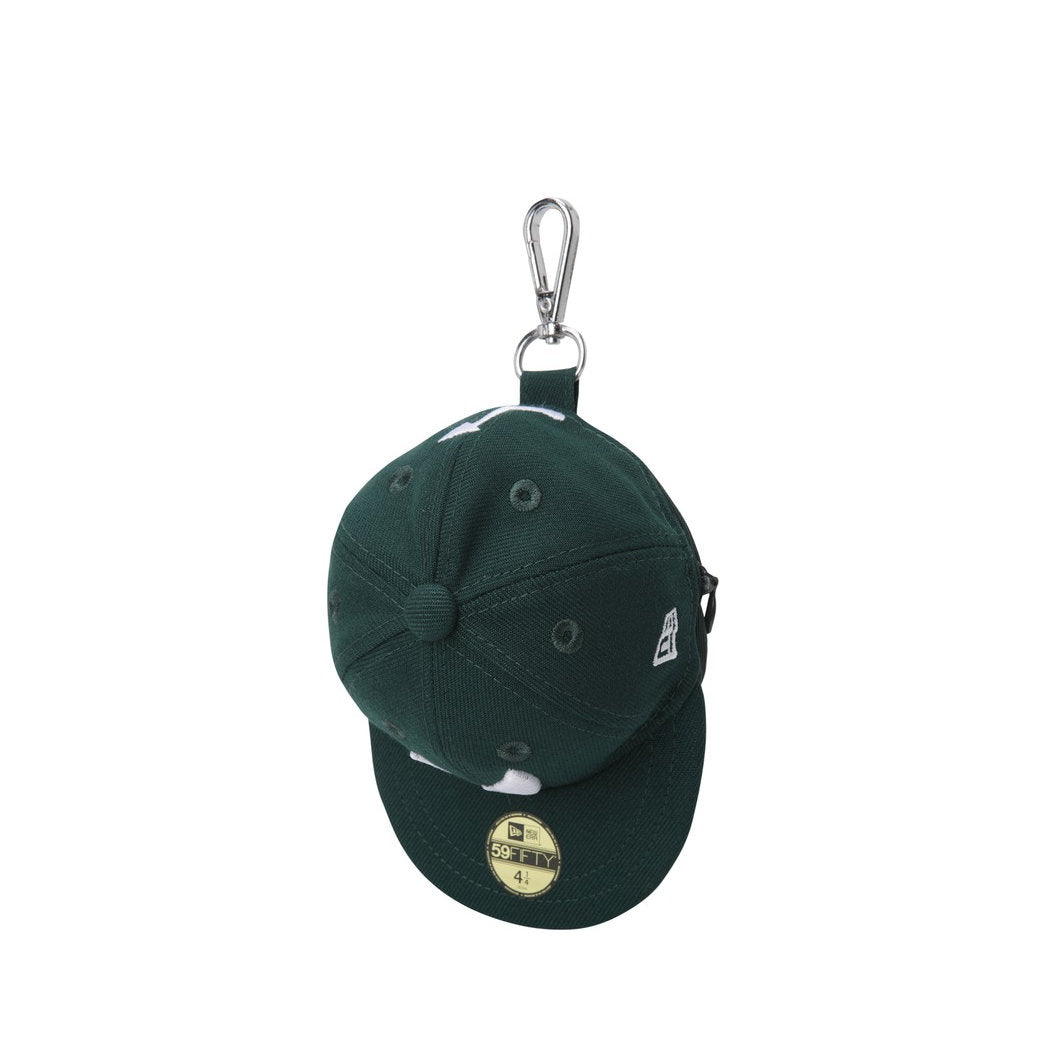 UNISEX NEW ERA FACE WAACKY CAPボールポーチ ダークグリーン