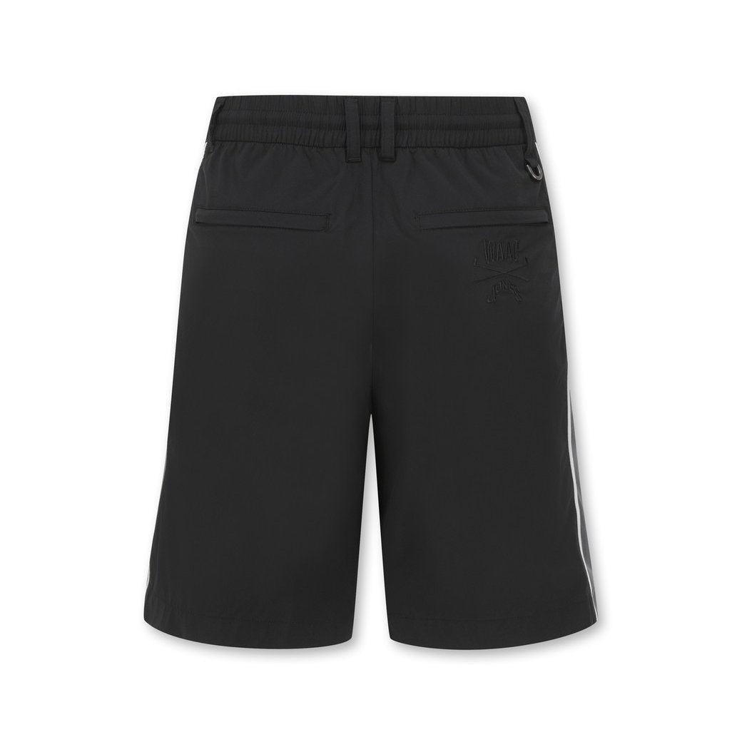 【WAAC X JONES】MEN パイピングハーフパンツ ブラック