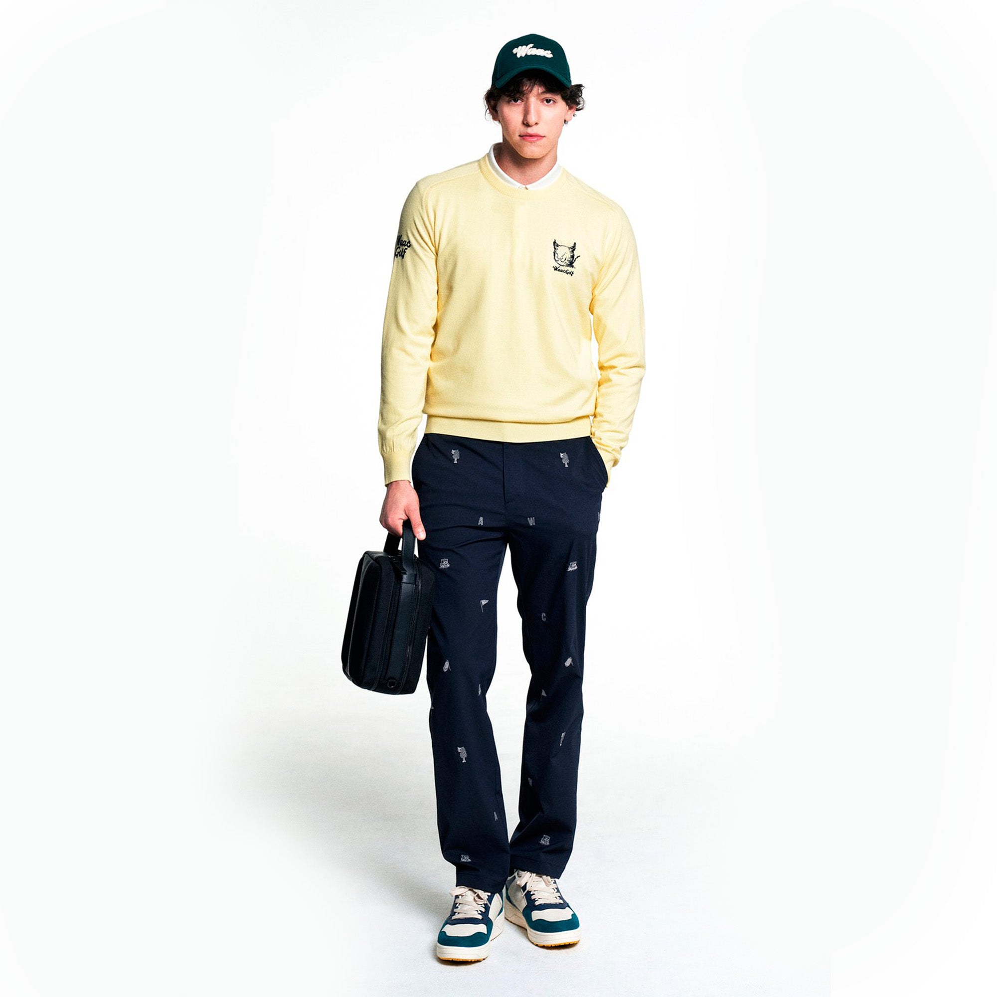 【25SS 新作】MEN ロゴエンブロイダリーパンツ ネイビー