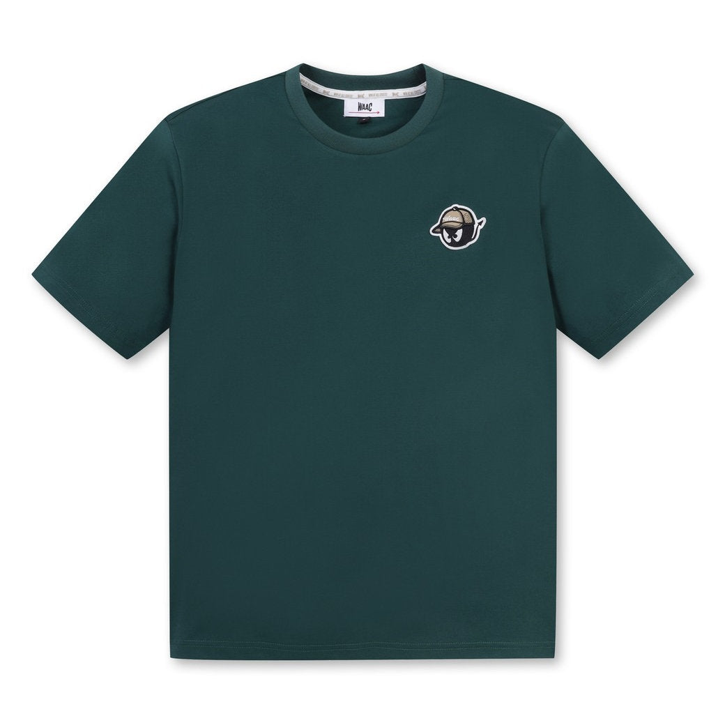 UNISEX バックロゴクルーネックTシャツ ダークグリーン