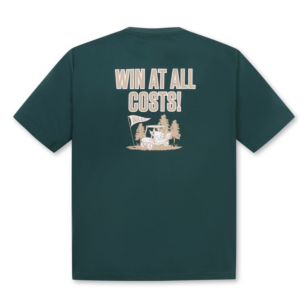 UNISEX バックロゴクルーネックTシャツ ダークグリーン